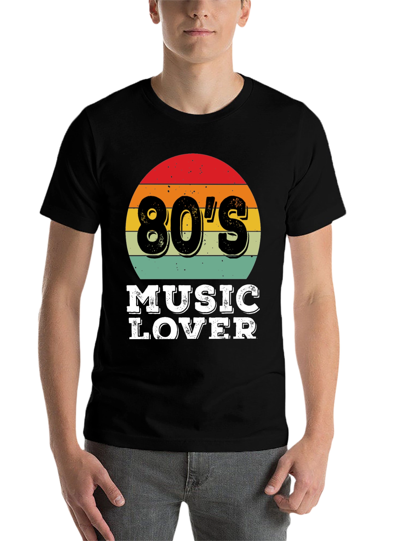 Black 80's Music Lover Graphic Tee - Retro Style view 7