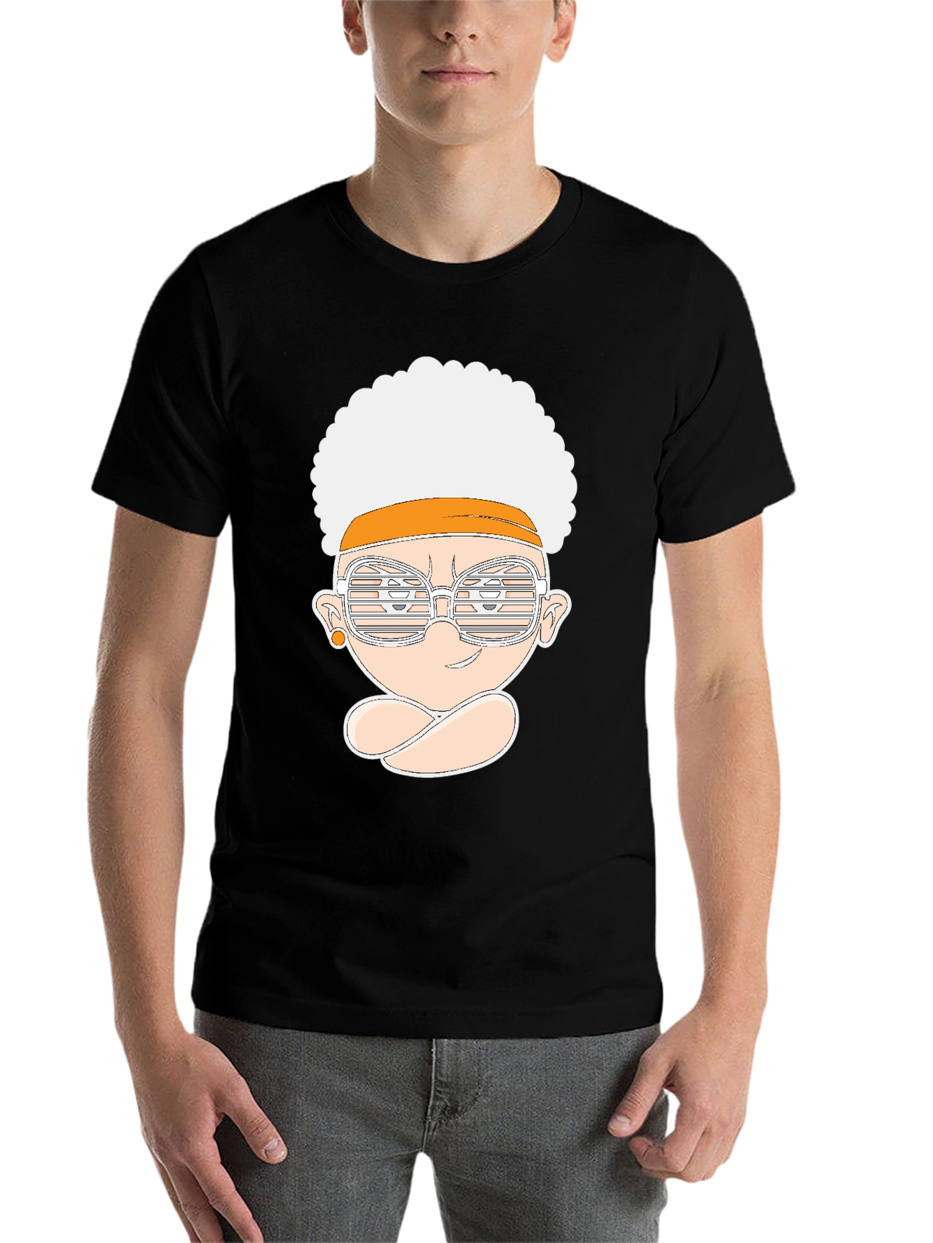 Black Funky Afro Cartoon Tee view 7