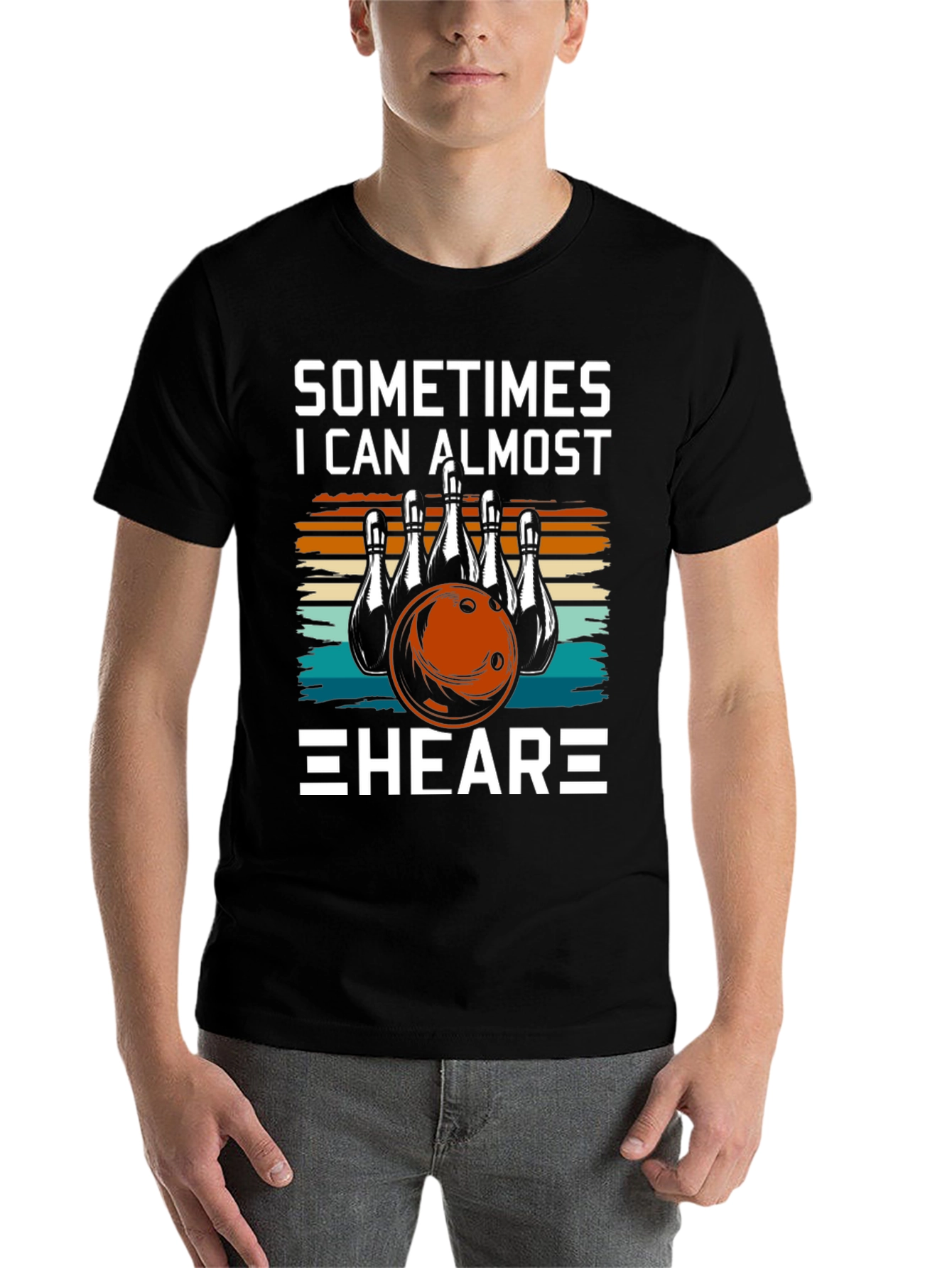 Black Bowling T-Shirt - Sometimes I Can Almost HEAR It! view 7
