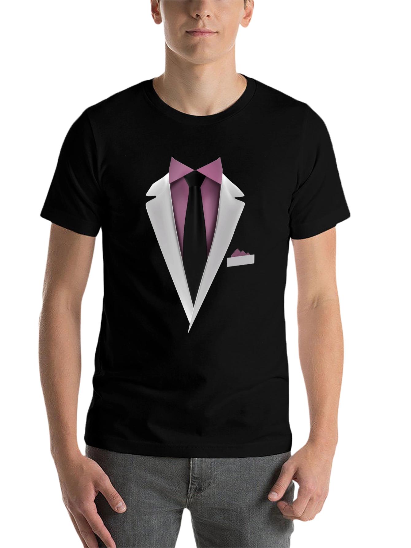 Black Tuxedo T-Shirt - Formal Wear Illusion Tee view 7