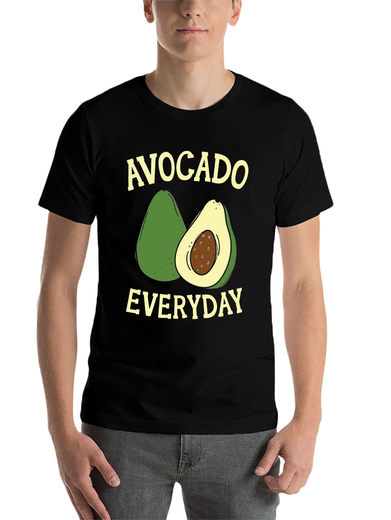 Black Avocado Everyday Graphic T-Shirt - Trendy Comfort Wear view 7