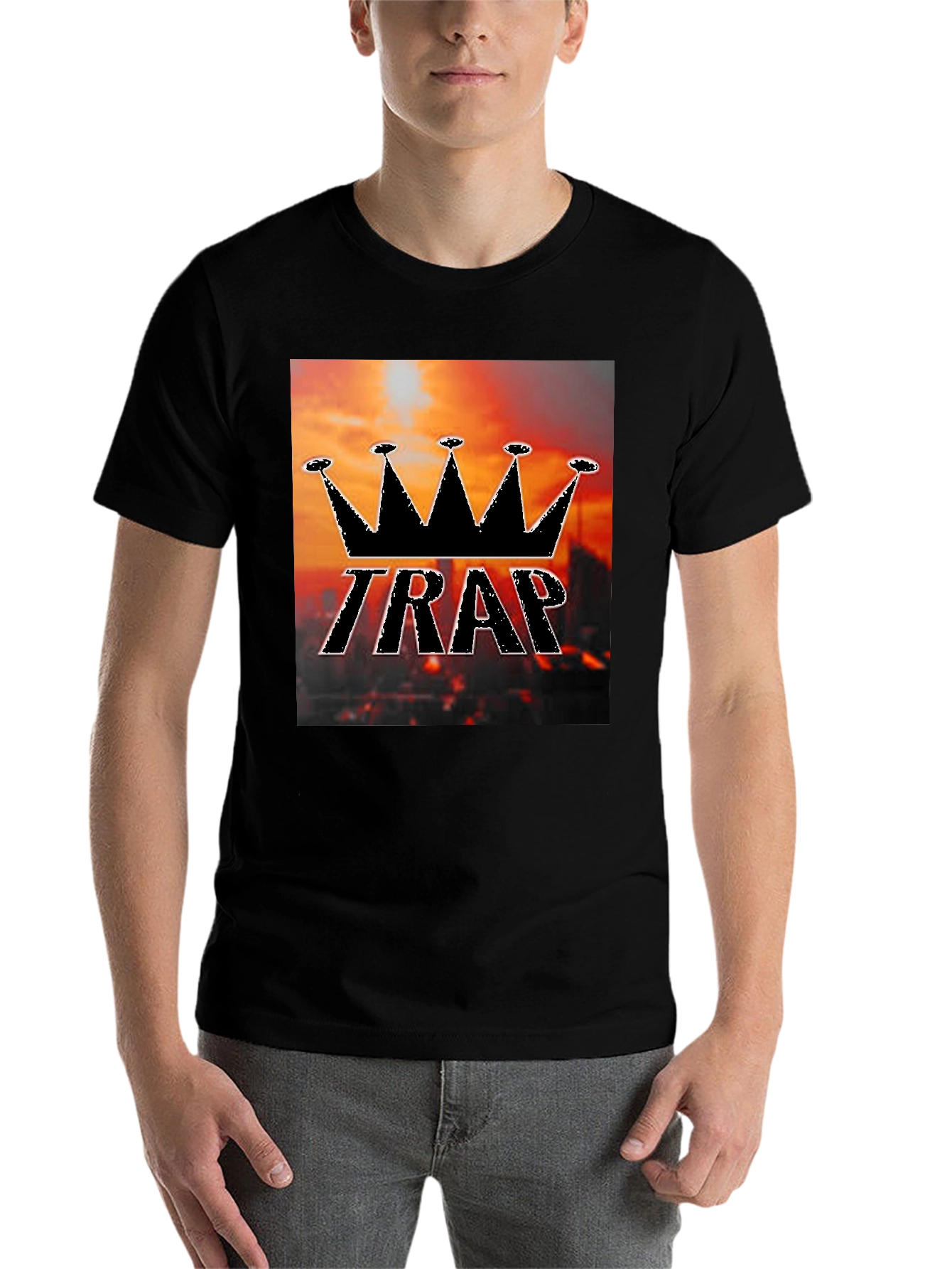 Black Trap King Black Graphic T-Shirt view 7
