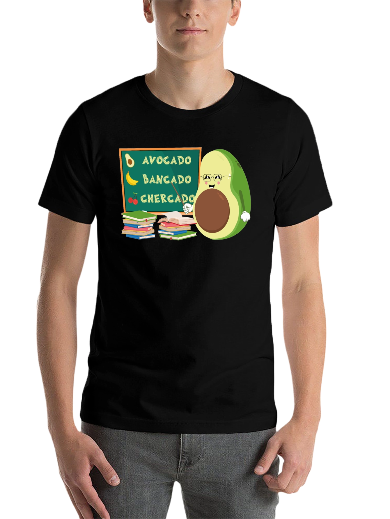 Black Avocado Teacher Funny Graphic Tee view 7