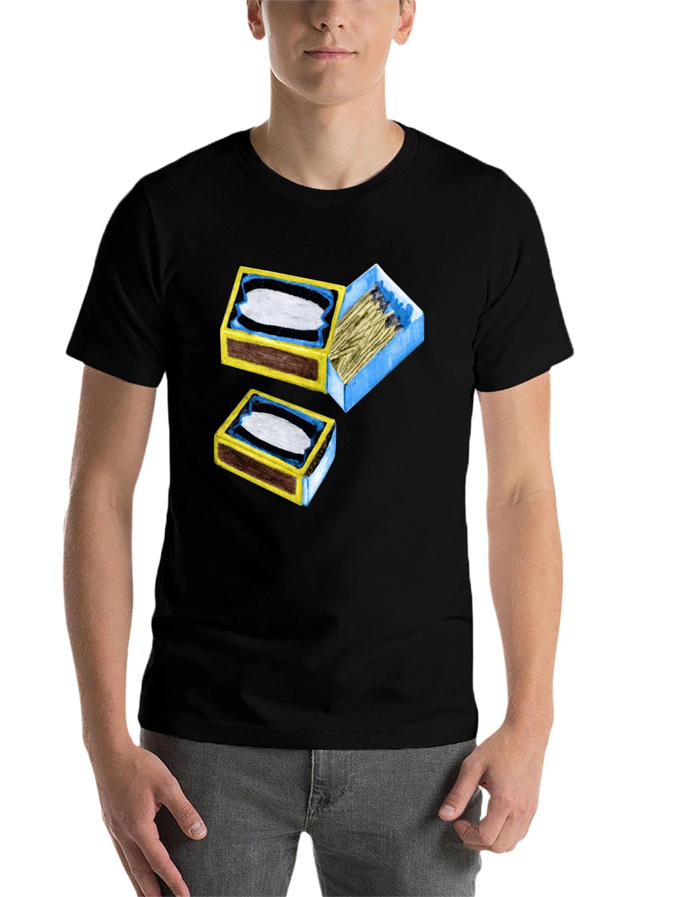 Black Matchbox Graphic Tee - Unique Design view 7