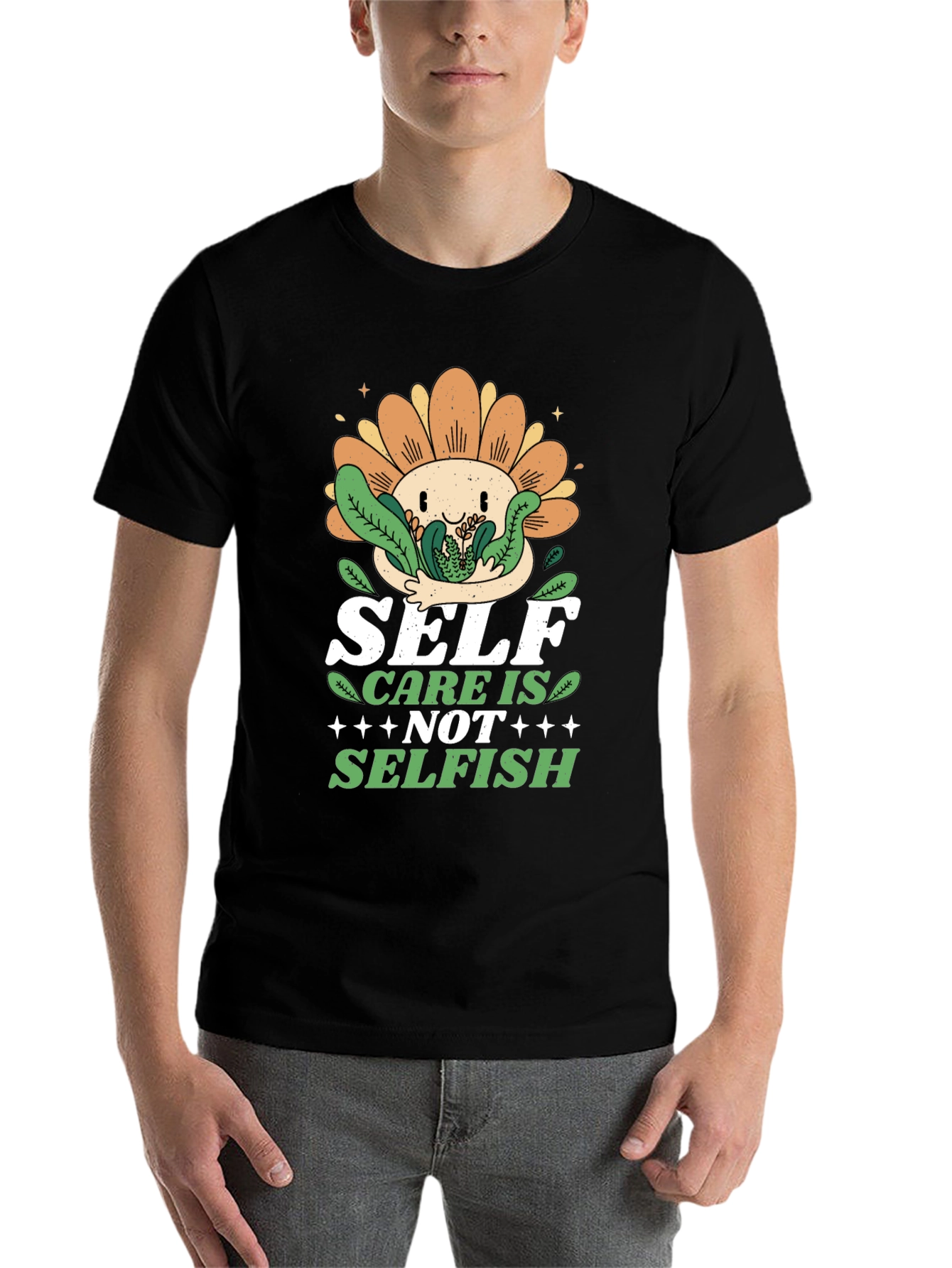 Black Self Care Is Not Selfish Graphic T-Shirt view 7