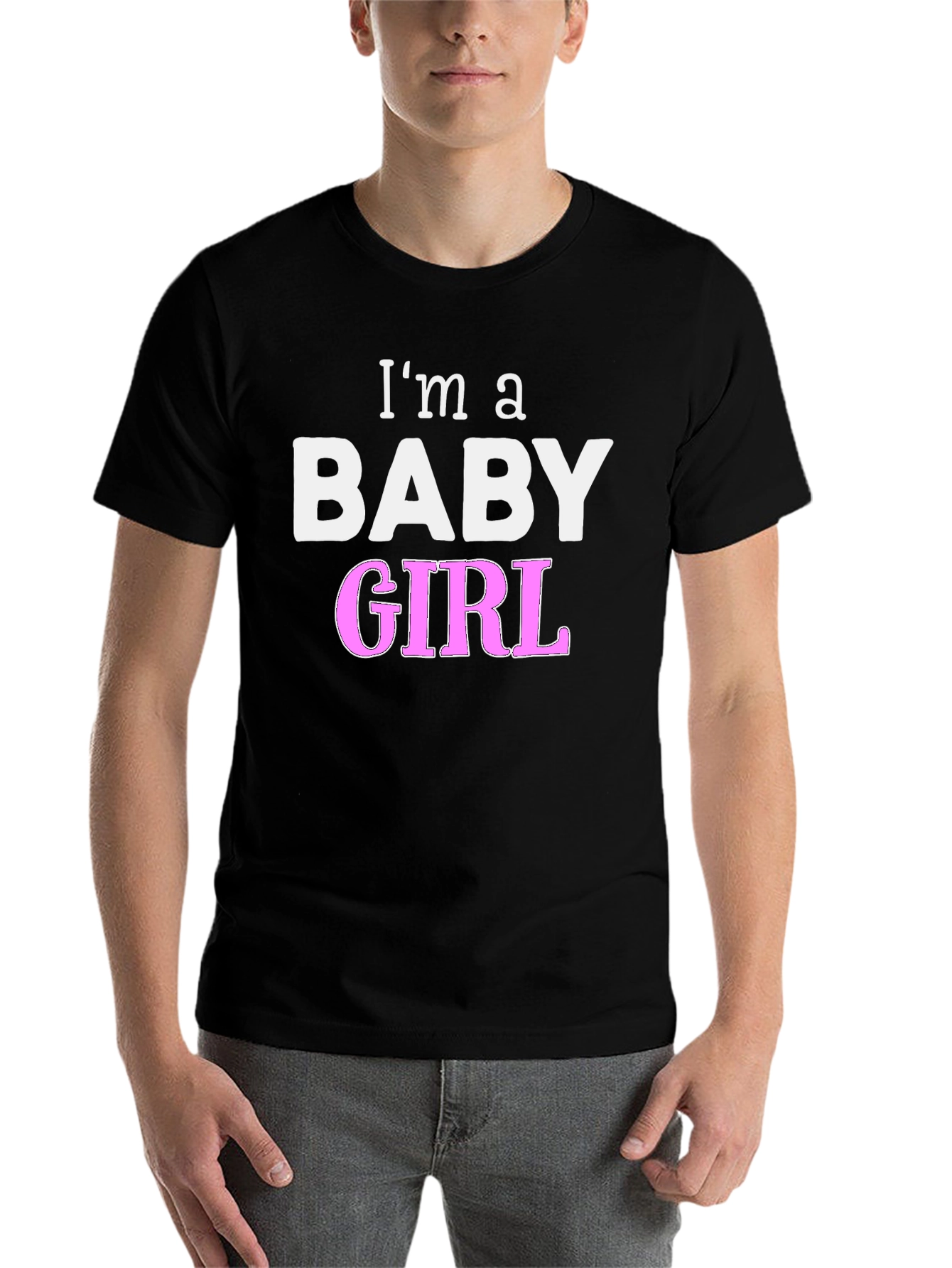 Black I'm a Baby Girl Novelty T-Shirt view 7