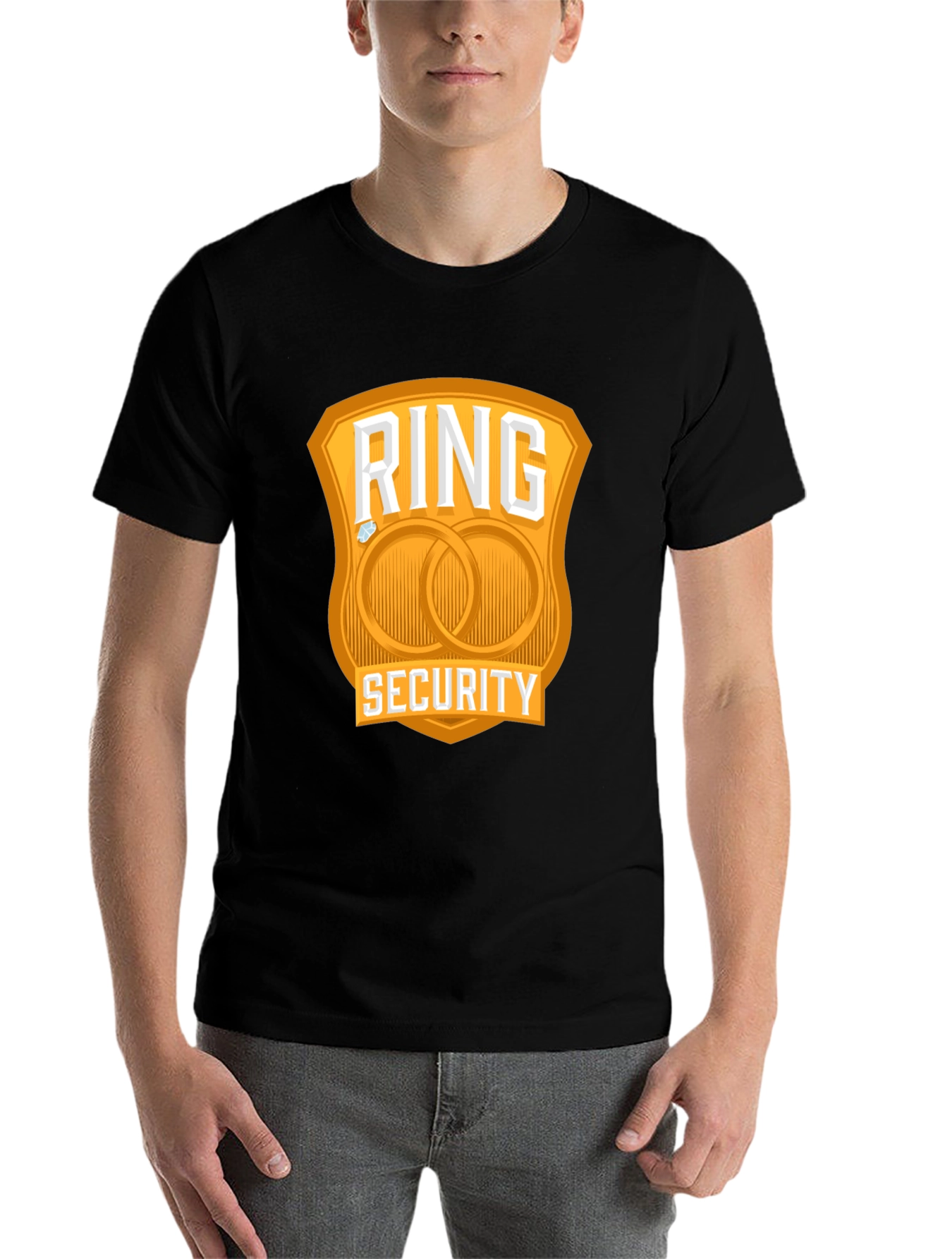 Black Ring Security Wedding T-Shirt view 7