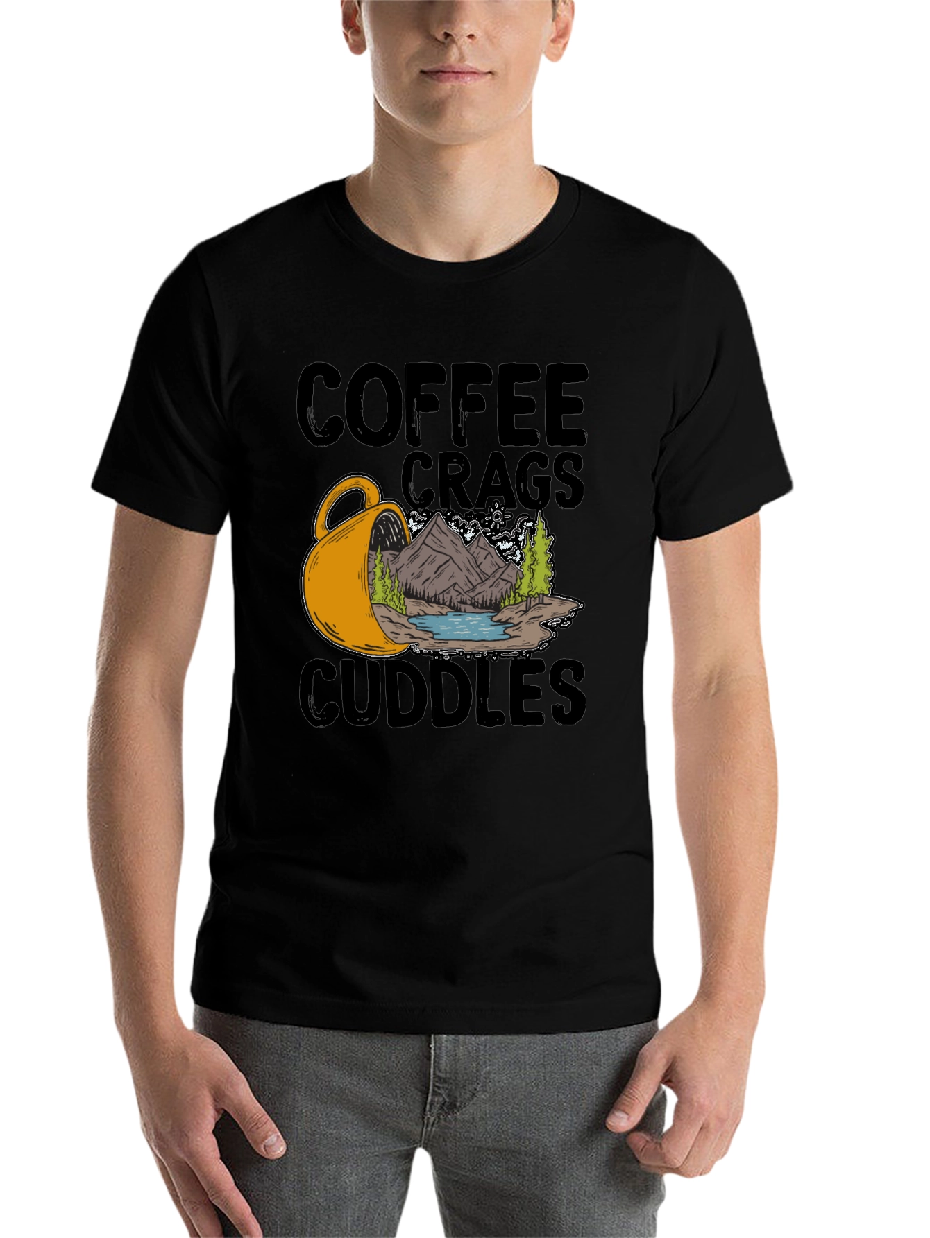 Black Coffee Crags Cuddles Graphic Tee view 7