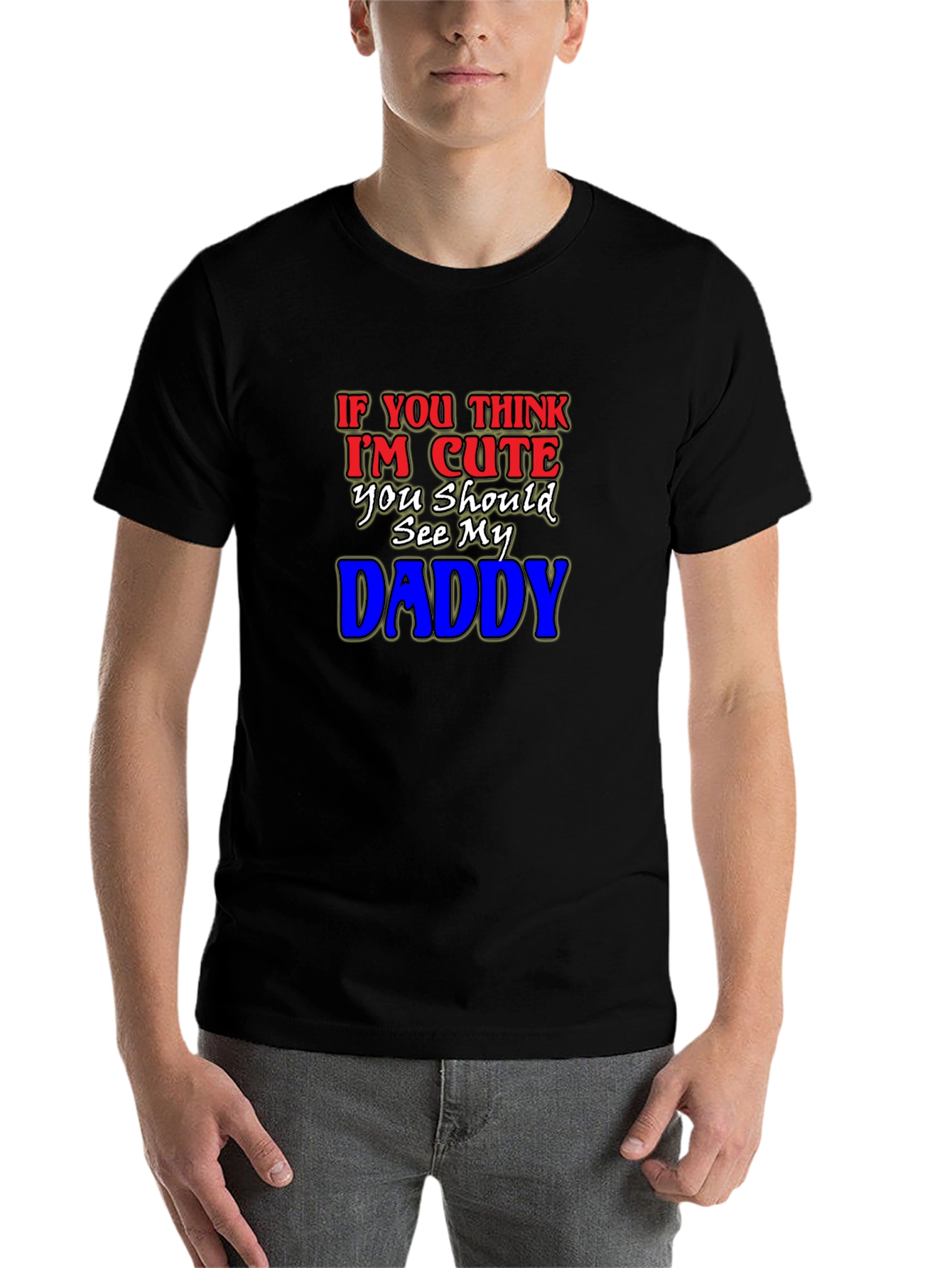 Black Cute Daddy T-Shirt - Humorous Graphic Tee view 7