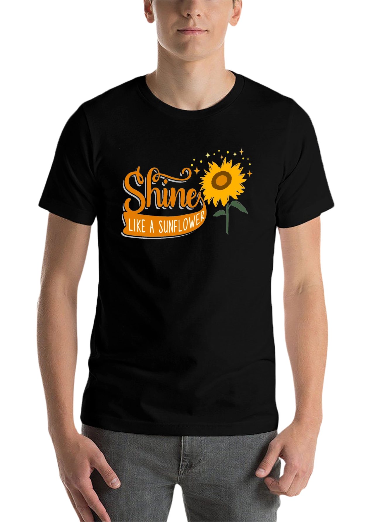 Black Shine Like A Sunflower Graphic Tee view 7