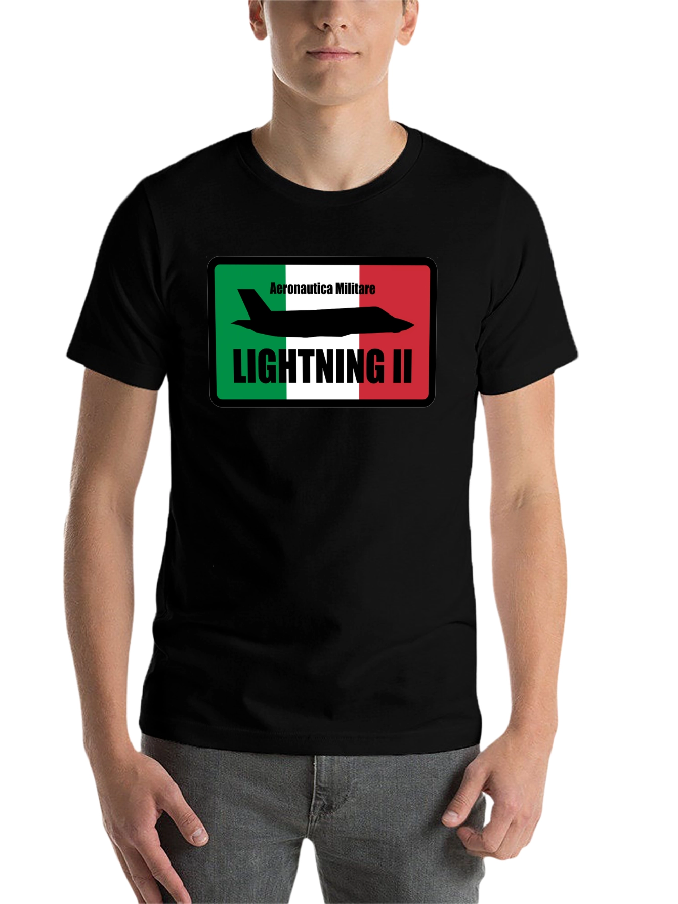 Black Aeronautica Militare Lightning II T-Shirt - Black view 7