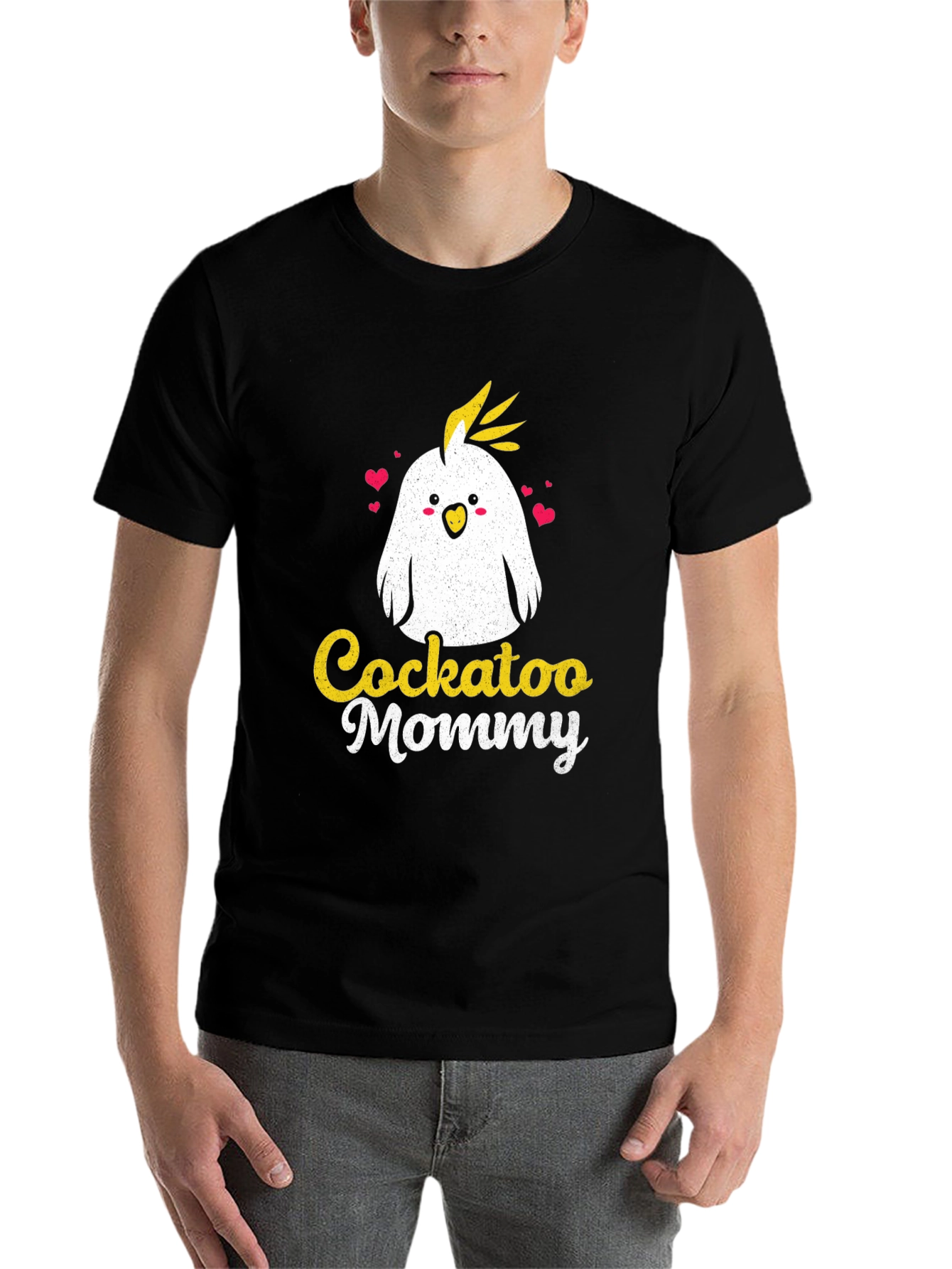 Black Cockatoo Mommy Graphic Tee - Cute Bird Lover Shirt view 7
