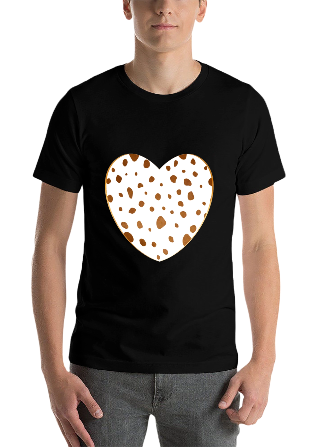 Black Spotted Heart T-Shirt - Black view 7