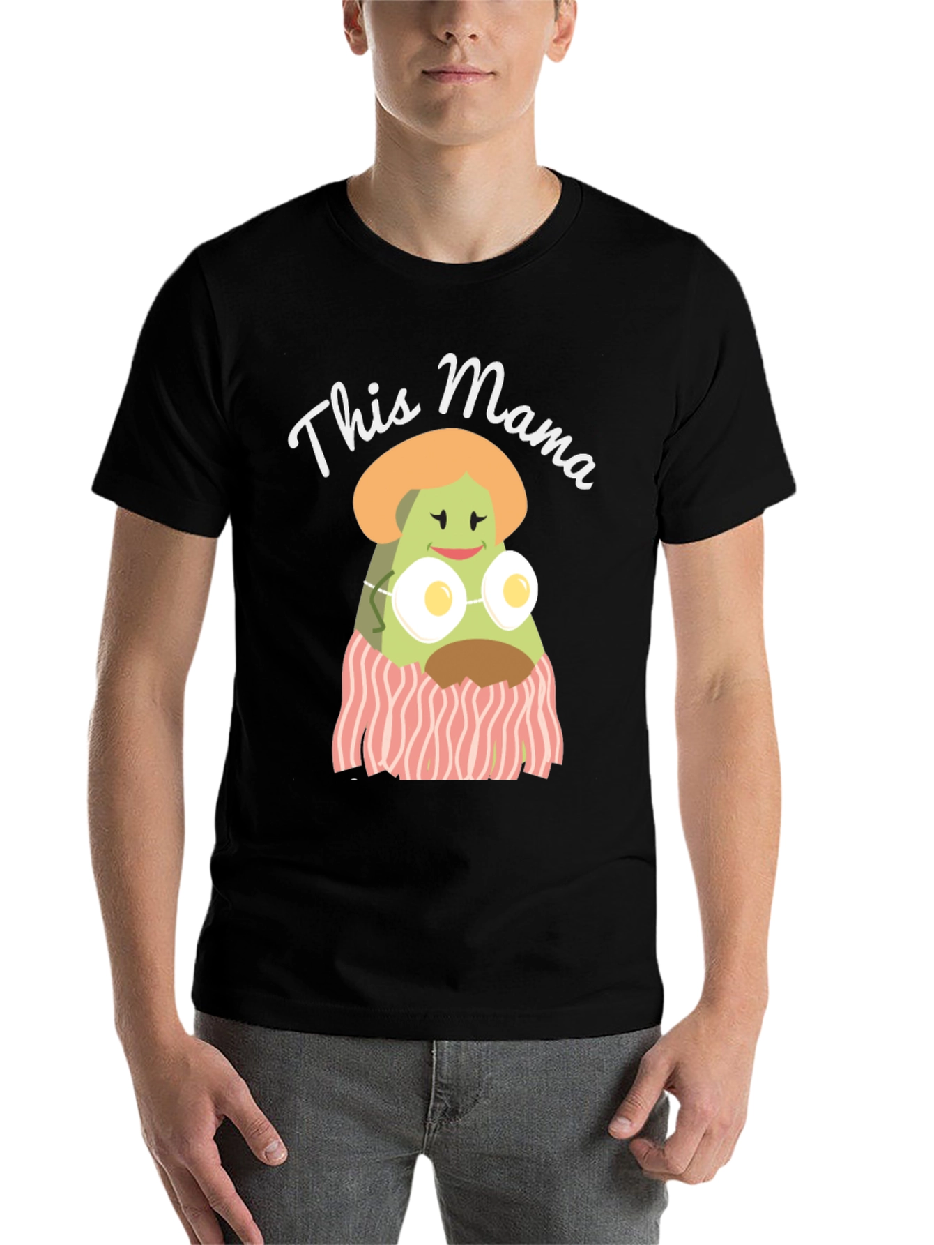 Black This Mama Avocado Breakfast T-Shirt view 7