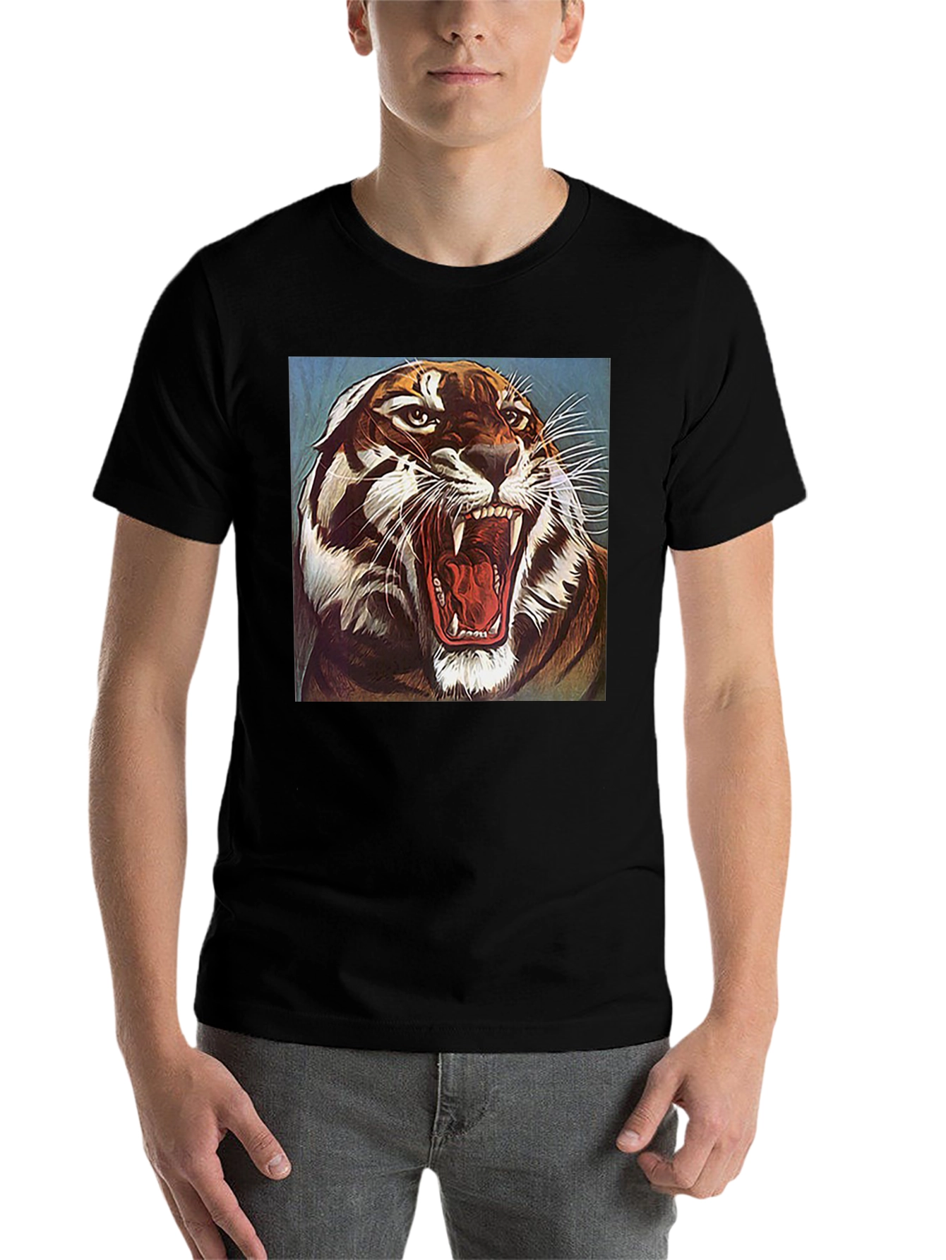 Black Roaring Tiger Graphic Tee - Fierce Style view 7