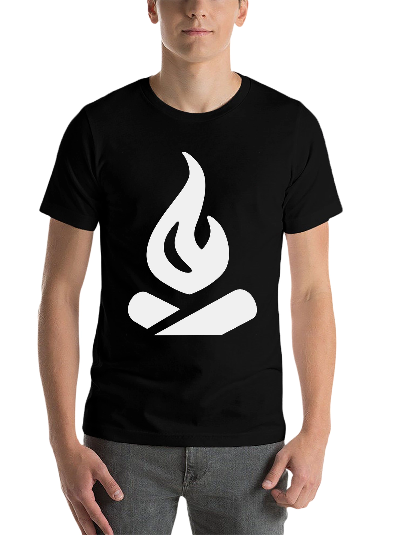 Black Campfire Graphic Tee - Black Cotton Blend view 7