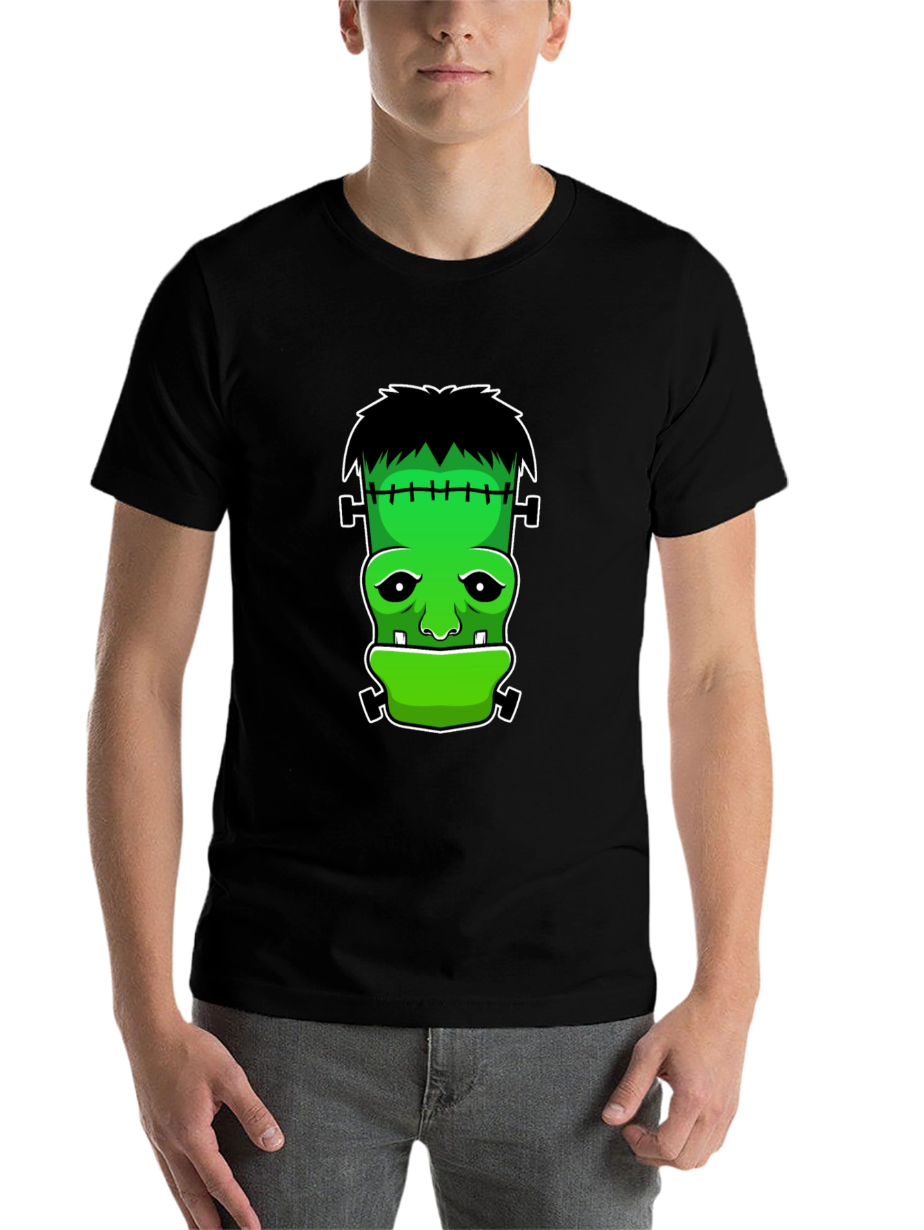Black Frankenstein Graphic T-Shirt - Halloween Tee view 7
