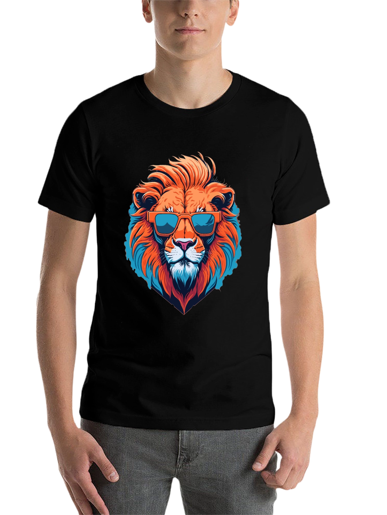 Black Cool Lion Graphic Tee - Black T-Shirt view 7