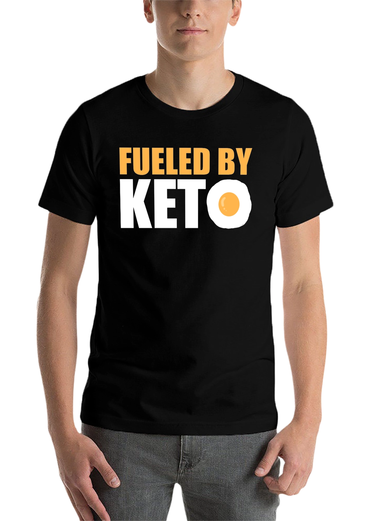 Black Fueled By Keto T-Shirt Funny Diet Tee view 7