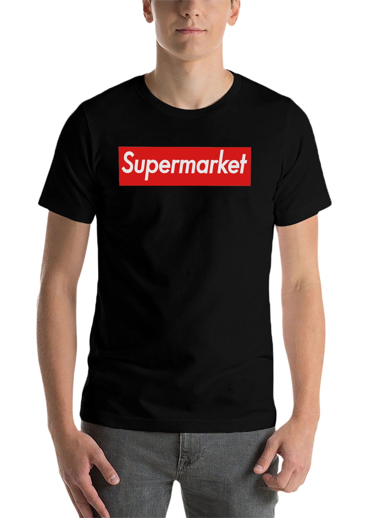 Black Supermarket Funny Parody Graphic T-Shirt view 7