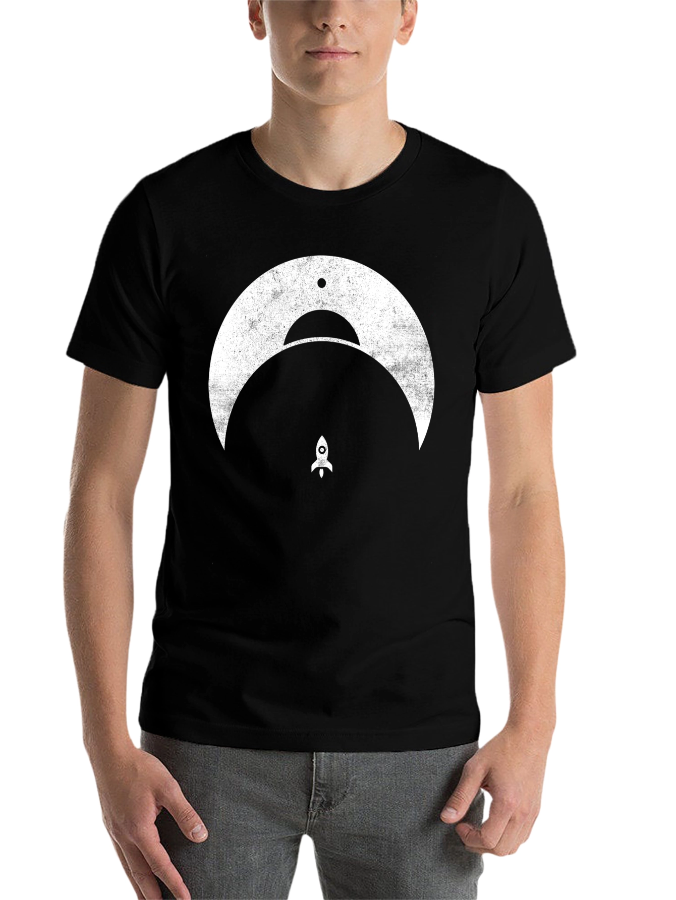 Black Retro Rocket Graphic Tee view 7