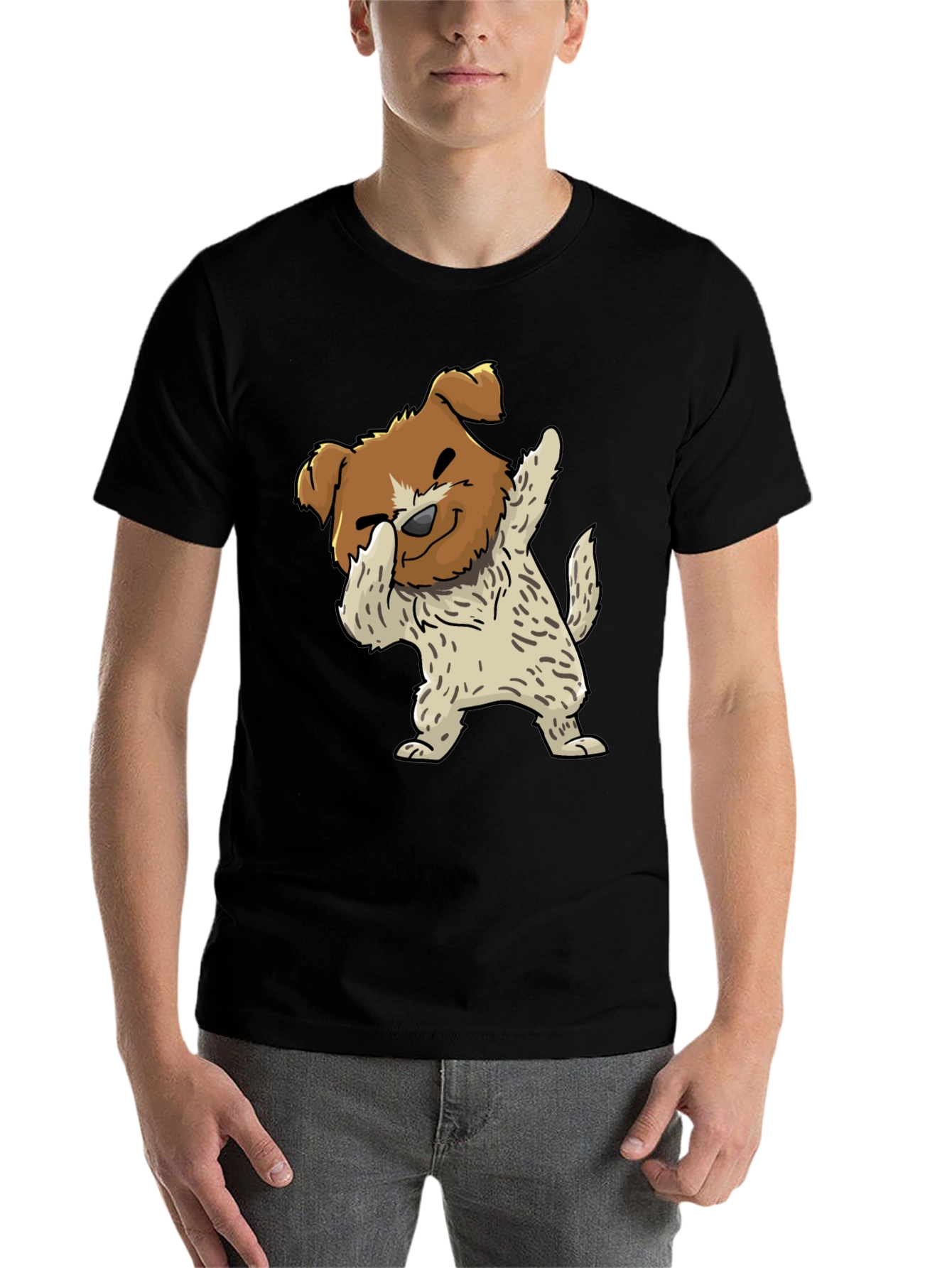 Black Dog Dabbing Graphic Tee - Black Cotton Blend view 7