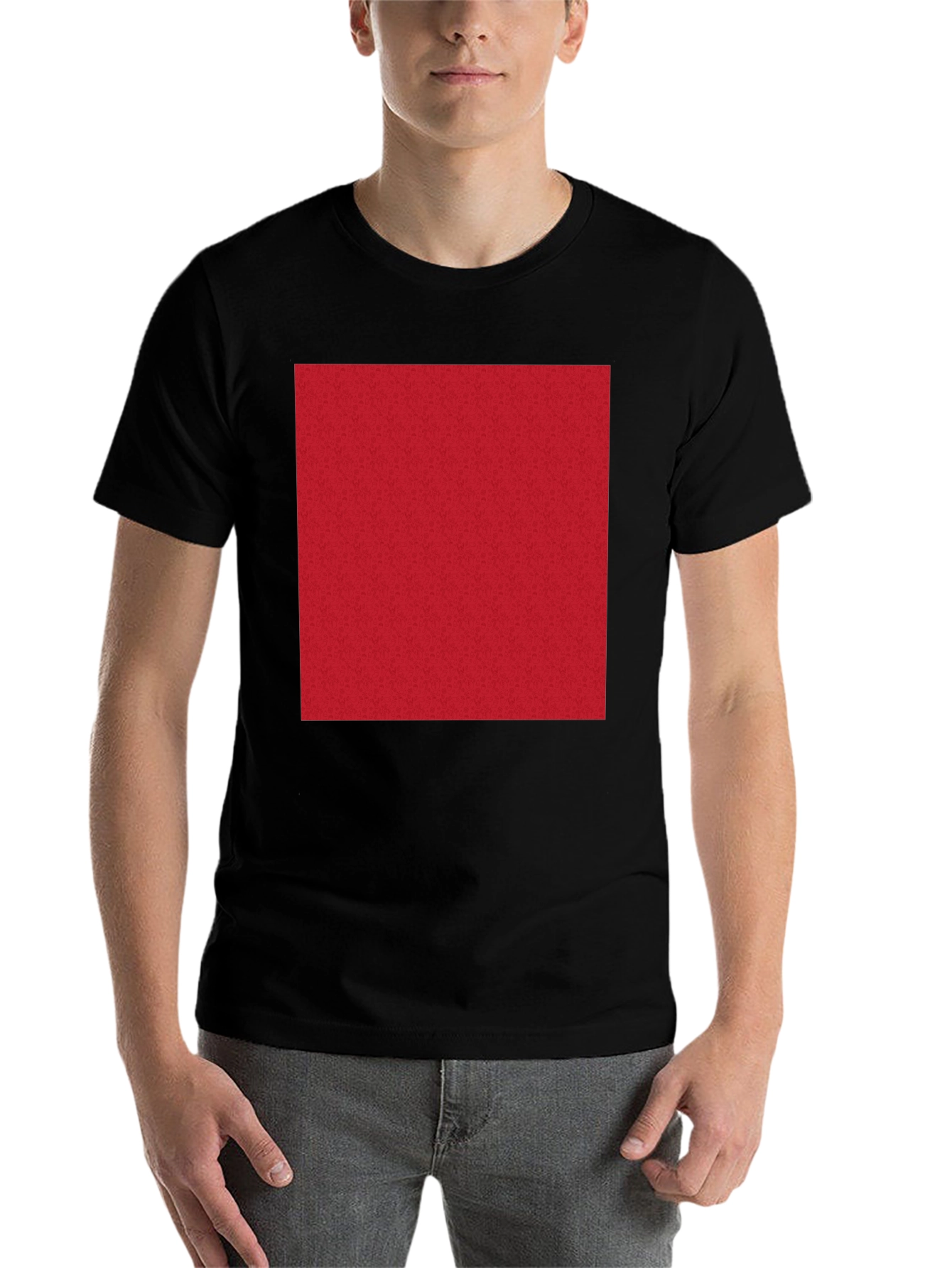 Black Bold Red Square Graphic Tee - Classic Fit view 7