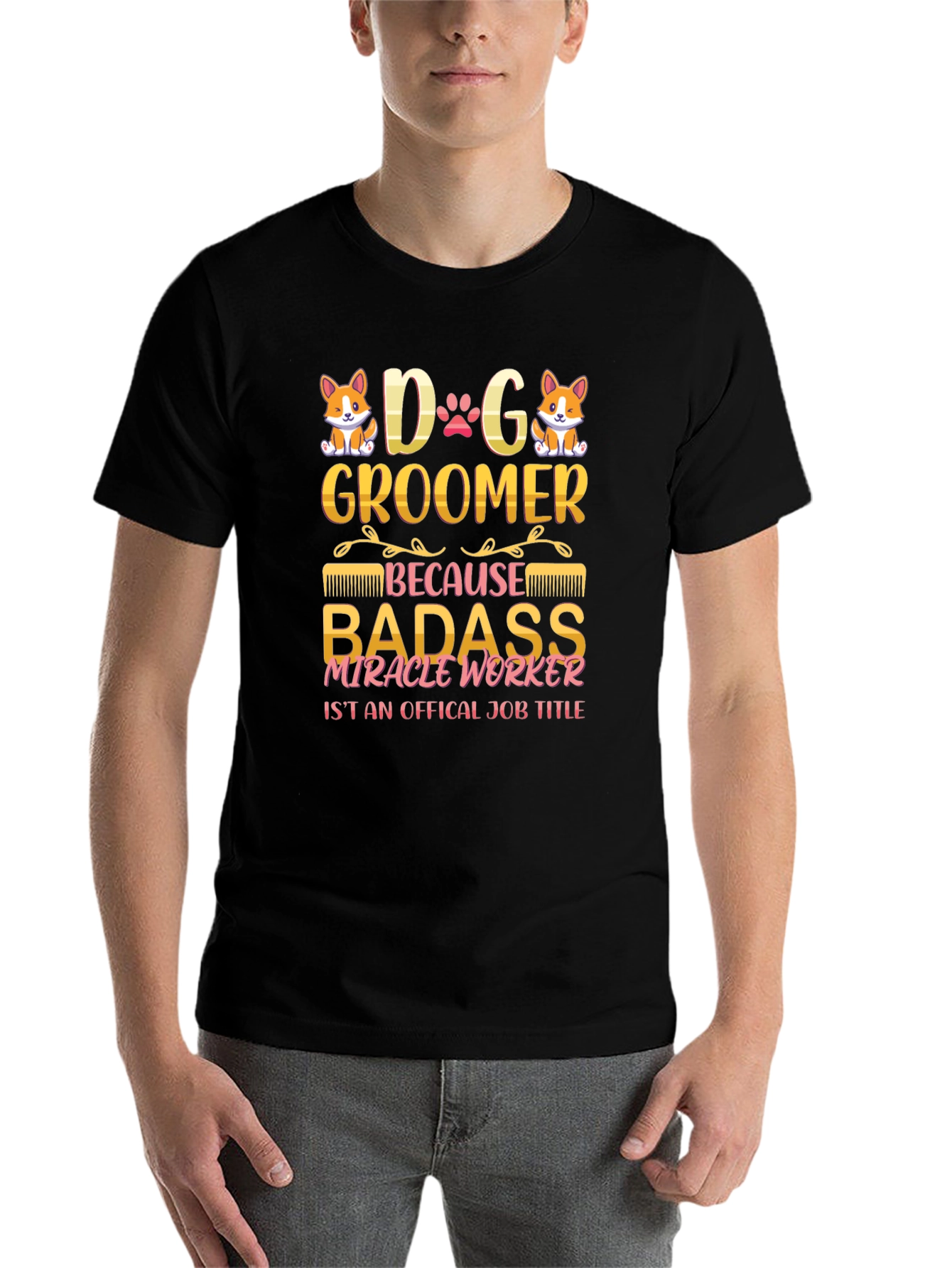 Black Dog Groomer Graphic T-Shirt view 7