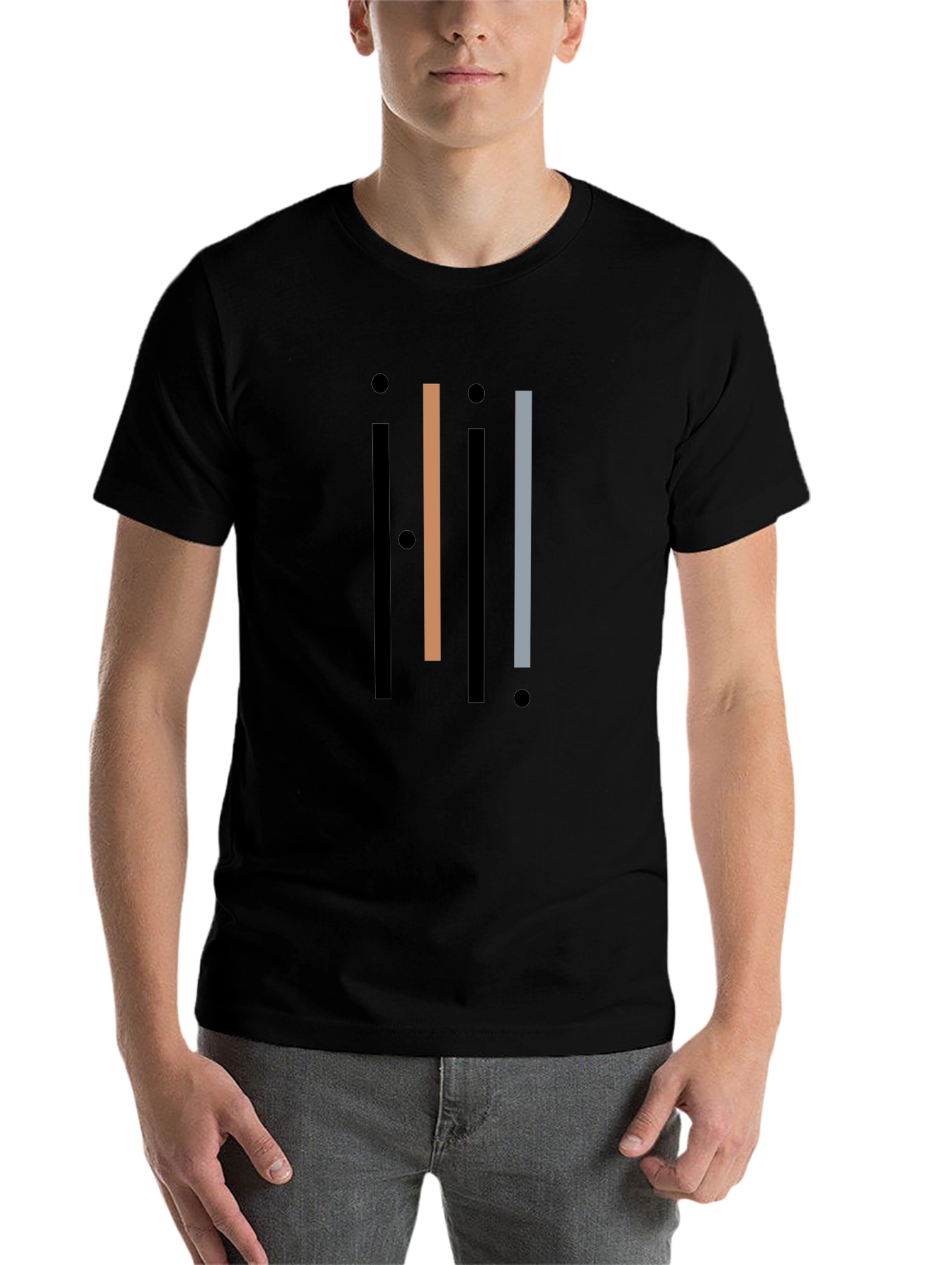 Black Abstract Lines Graphic Tee - Modern Minimalist Design view 7