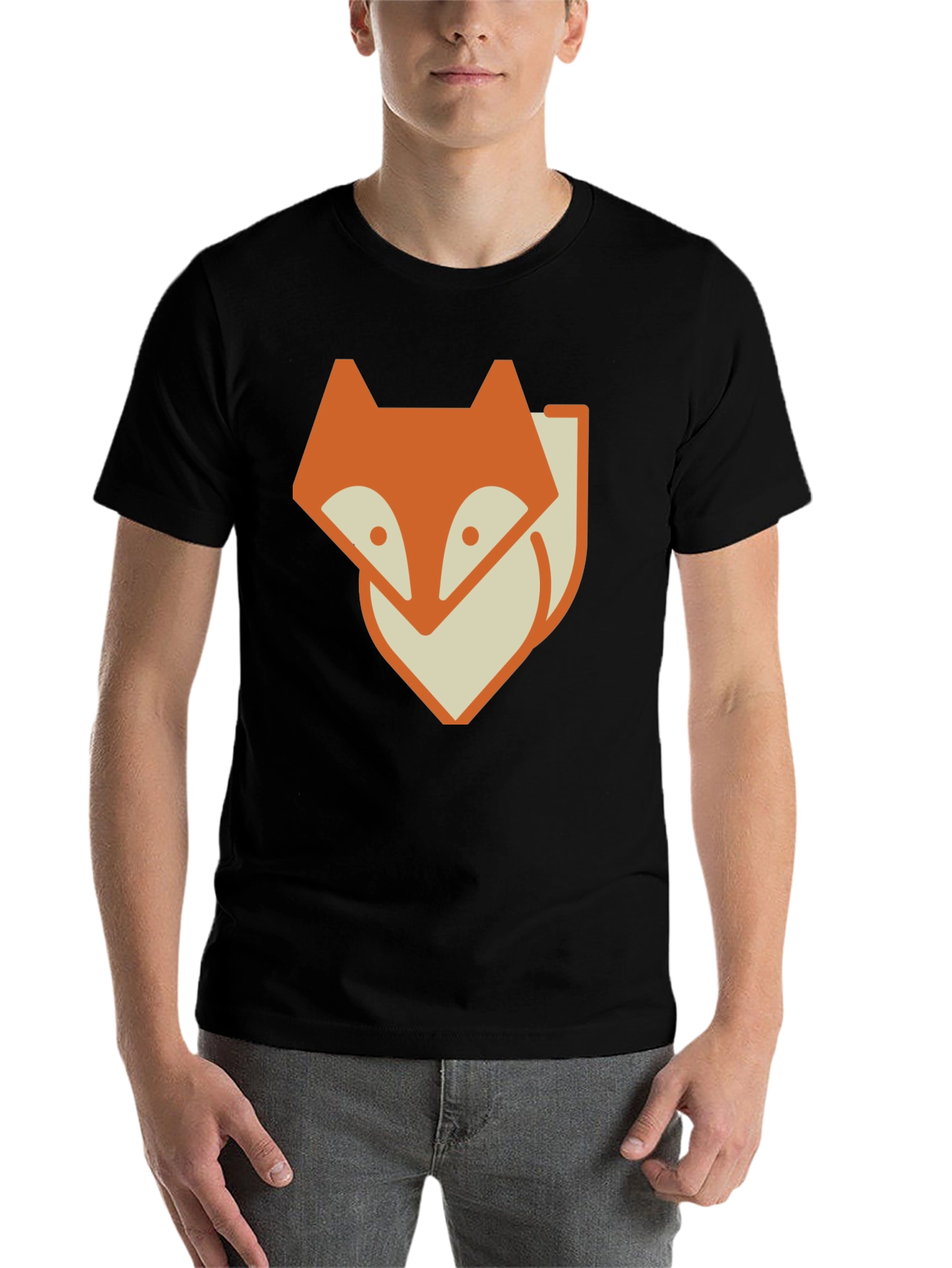 Black Fox Graphic Print Tee - Stylish Black T-Shirt view 7