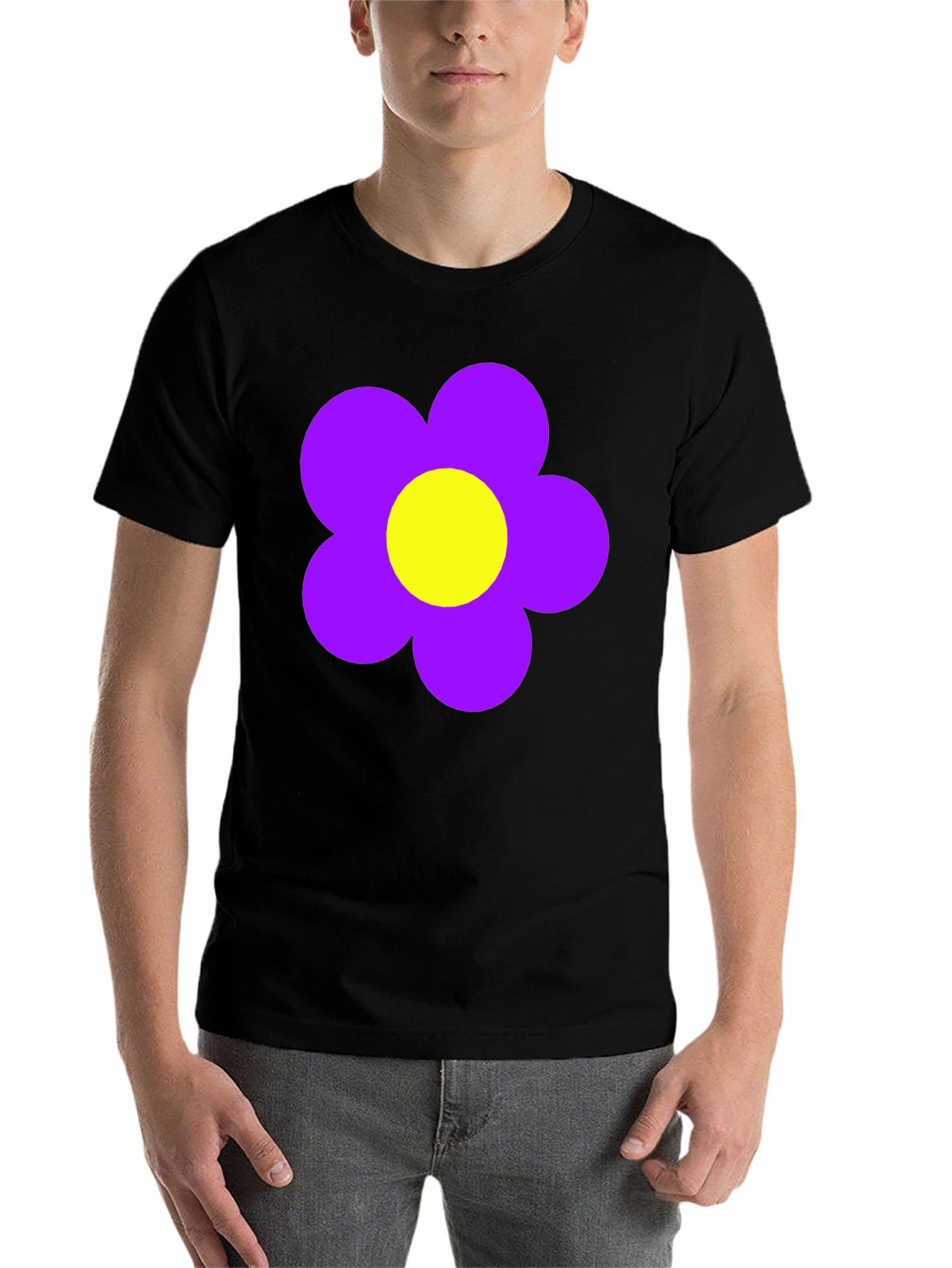 Black Retro Flower Power T-Shirt - Black view 7