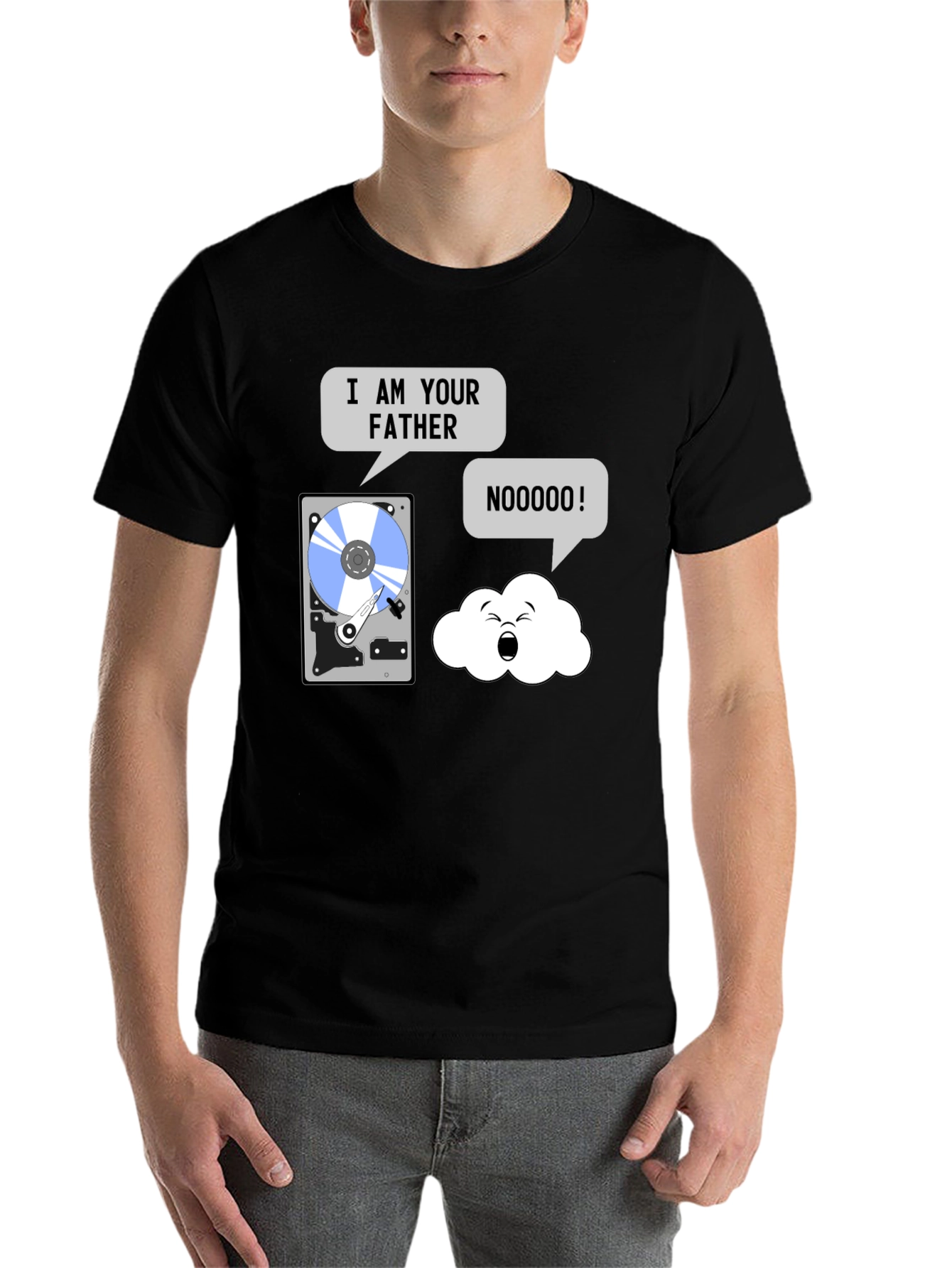 Black I am Your Father Data T-Shirt view 7
