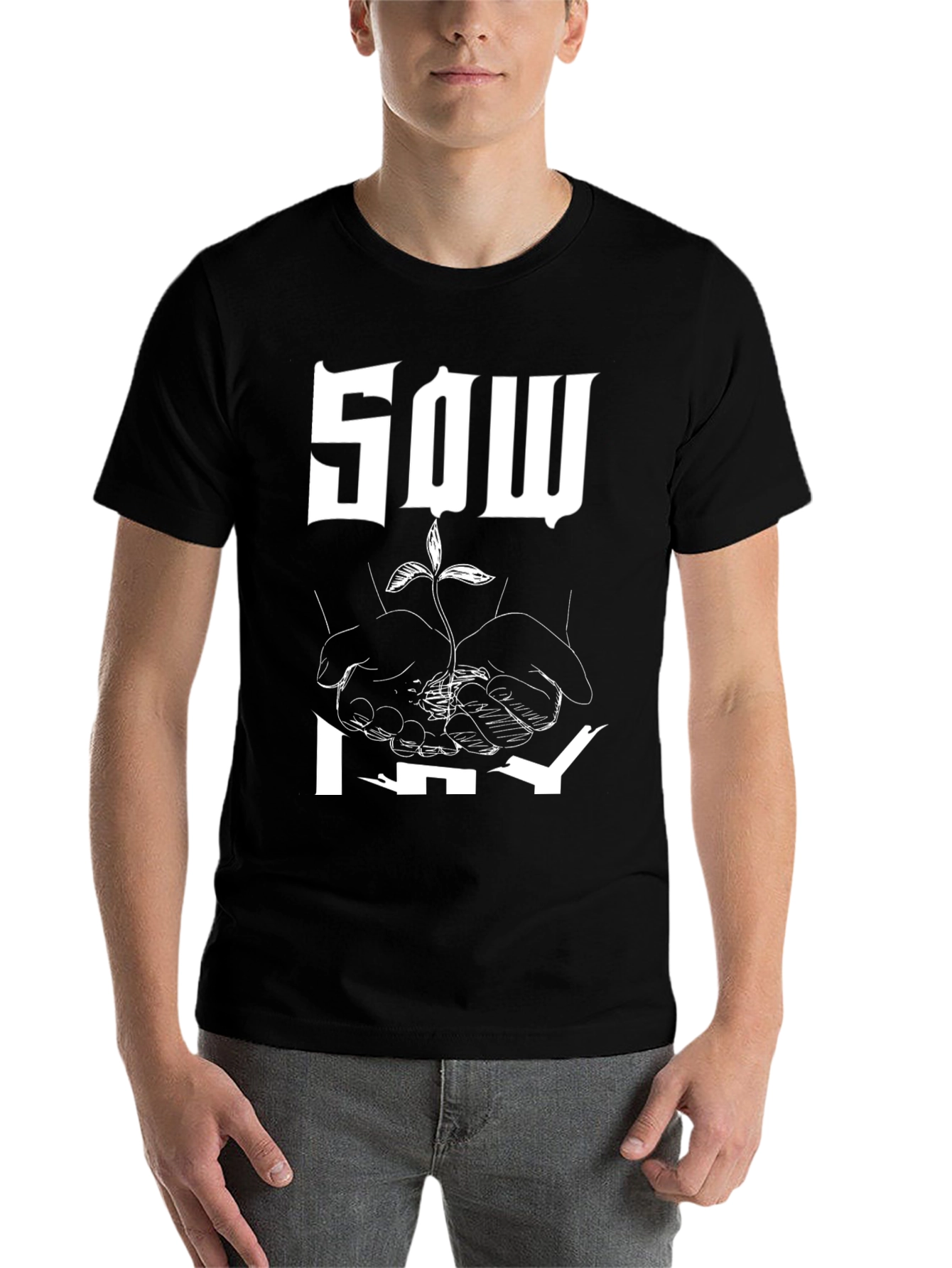 Black Sow Why Graphic T-Shirt - Black Cotton Tee view 7