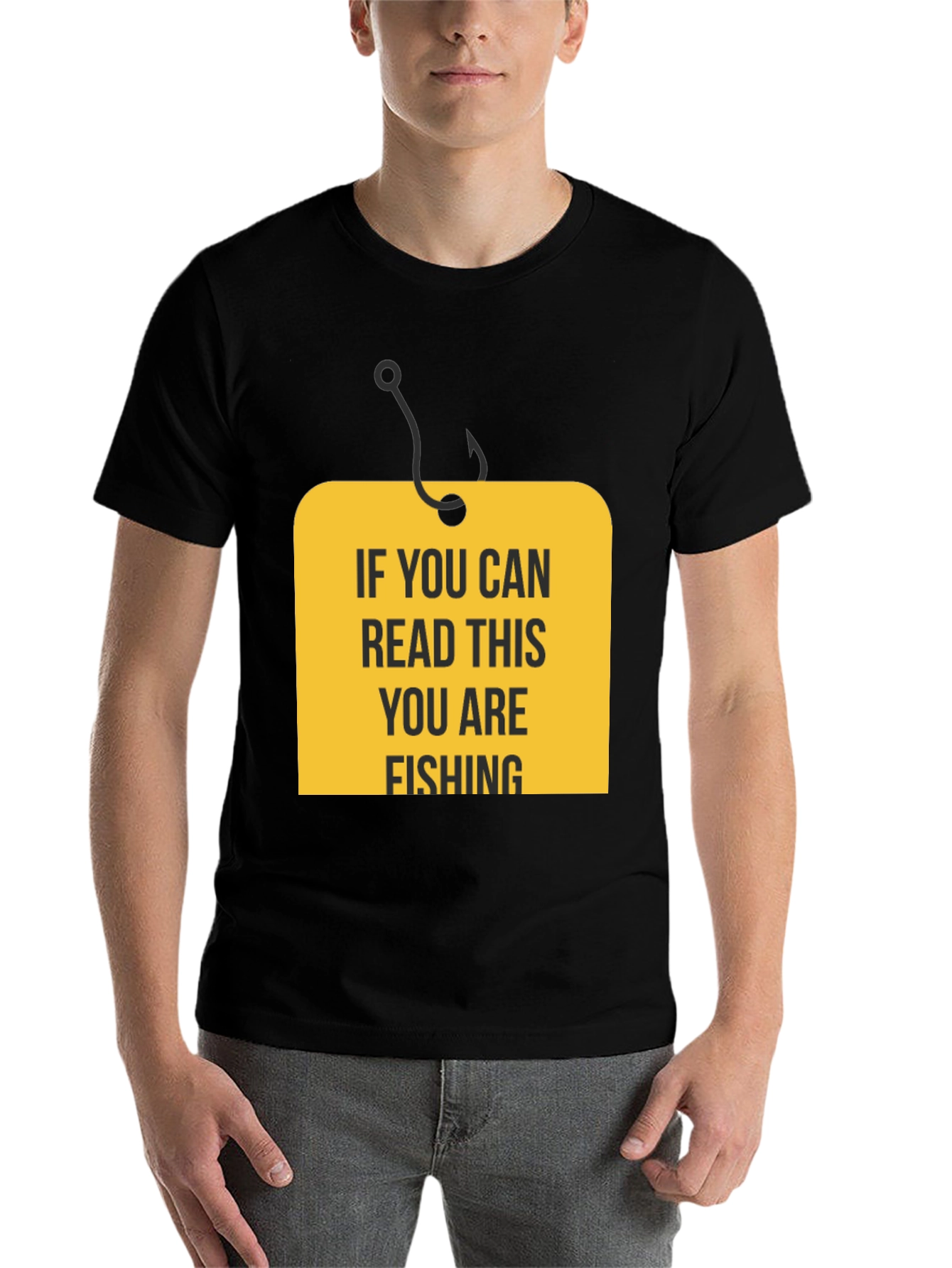 Black If You Can Read This You Are Fishing Black T-Shirt view 7