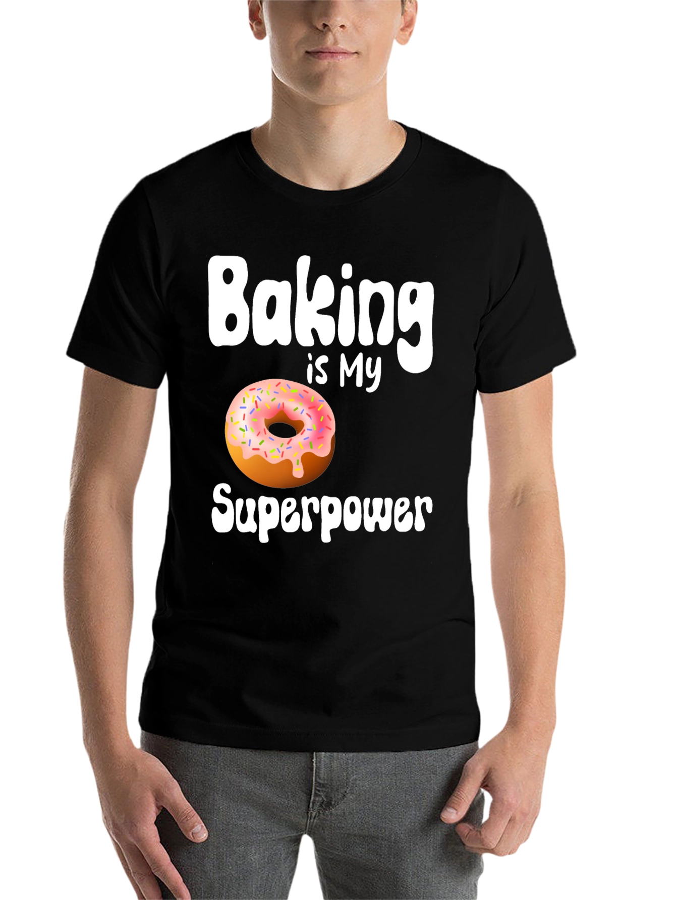 Black Baking is My Superpower Donut T-Shirt view 7