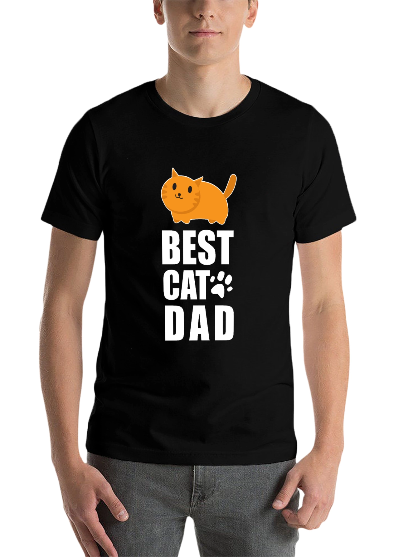 Black Best Cat Dad T-Shirt - Cute Graphic Tee view 7