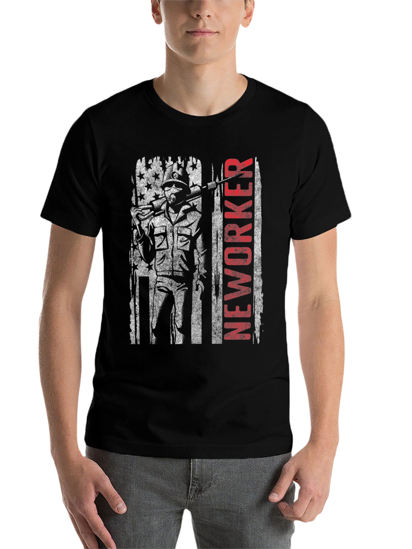Black NEWORKER Patriotic T-Shirt view 7