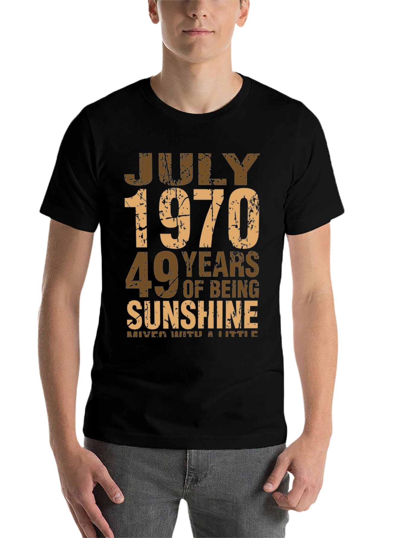 Black July 1970 Birthday T-Shirt - 49 Years of Sunshine! view 7