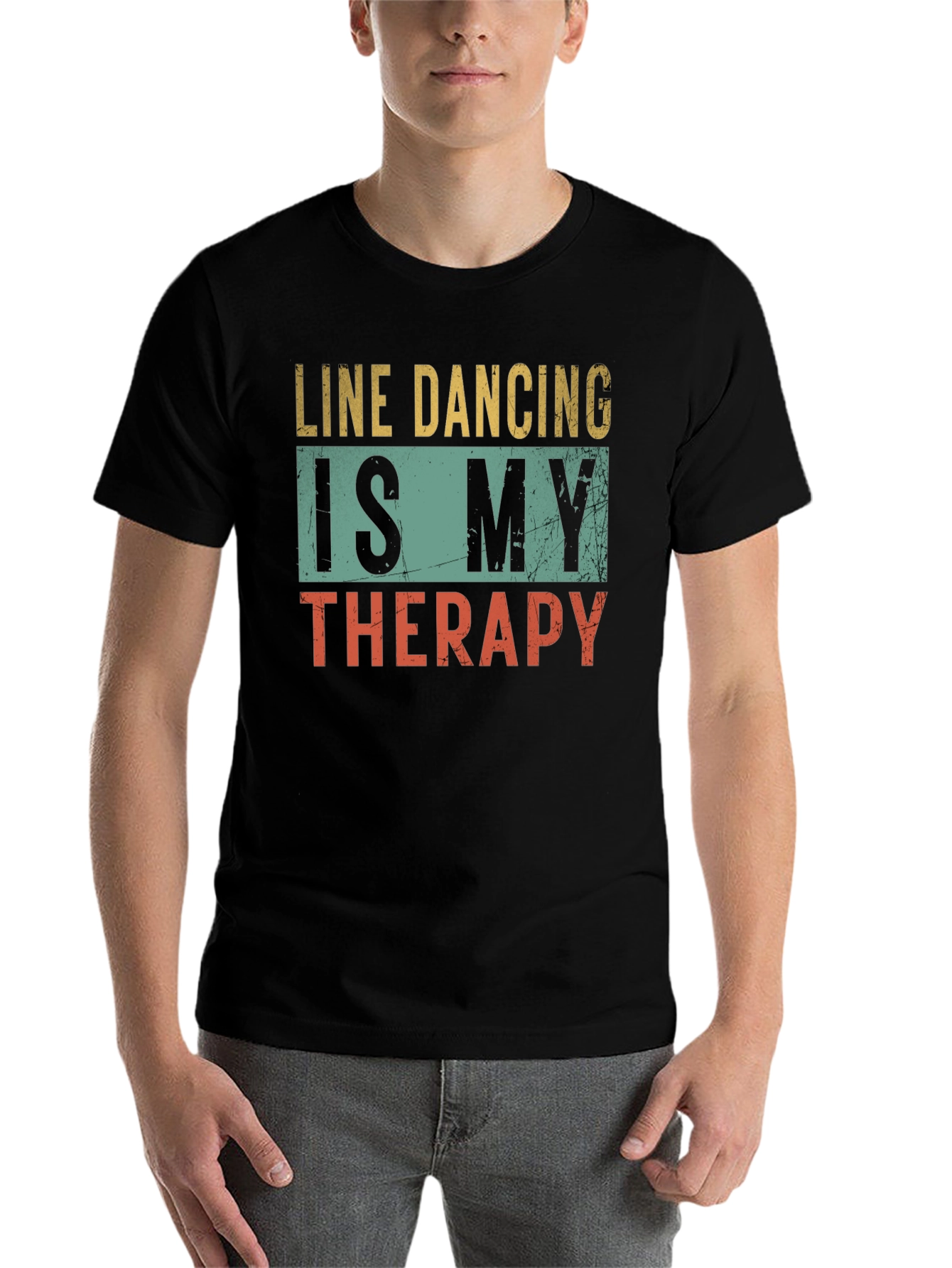 Black Line Dancing Therapy T-Shirt - Unique Design view 7