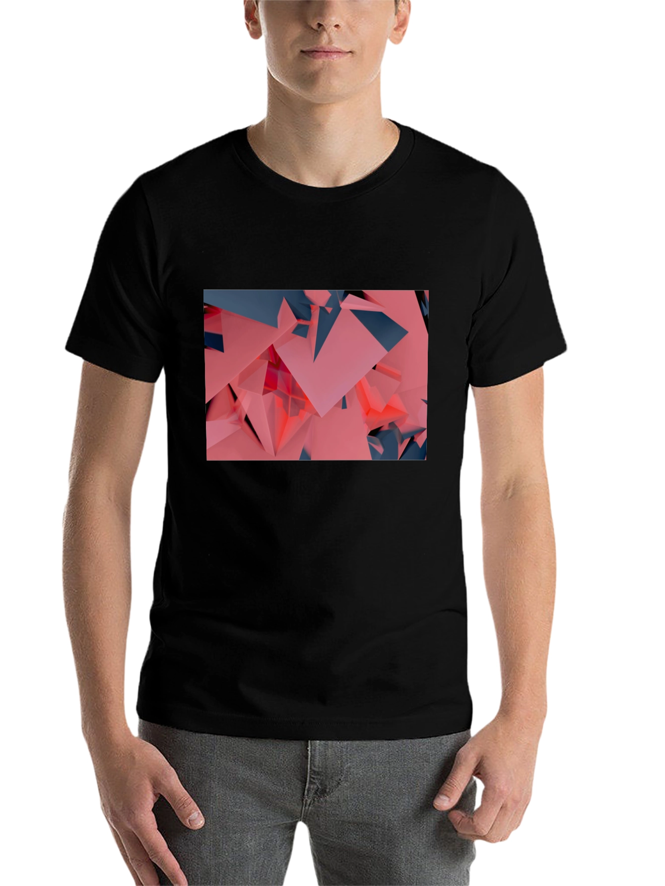 Black Geometric Abstract T-Shirt view 7