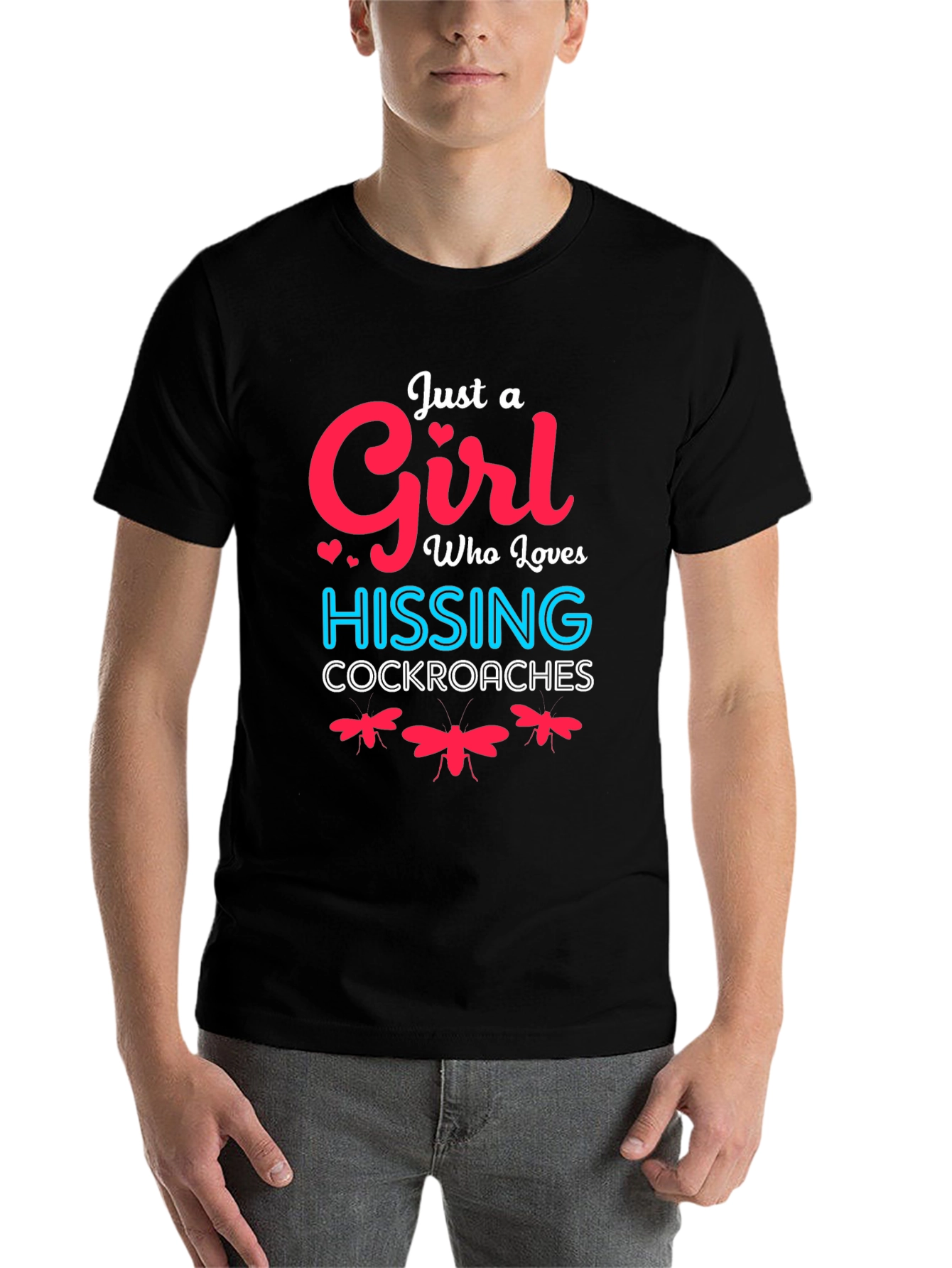 Black Just A Girl Who Loves Hissing Cockroaches T-Shirt view 7