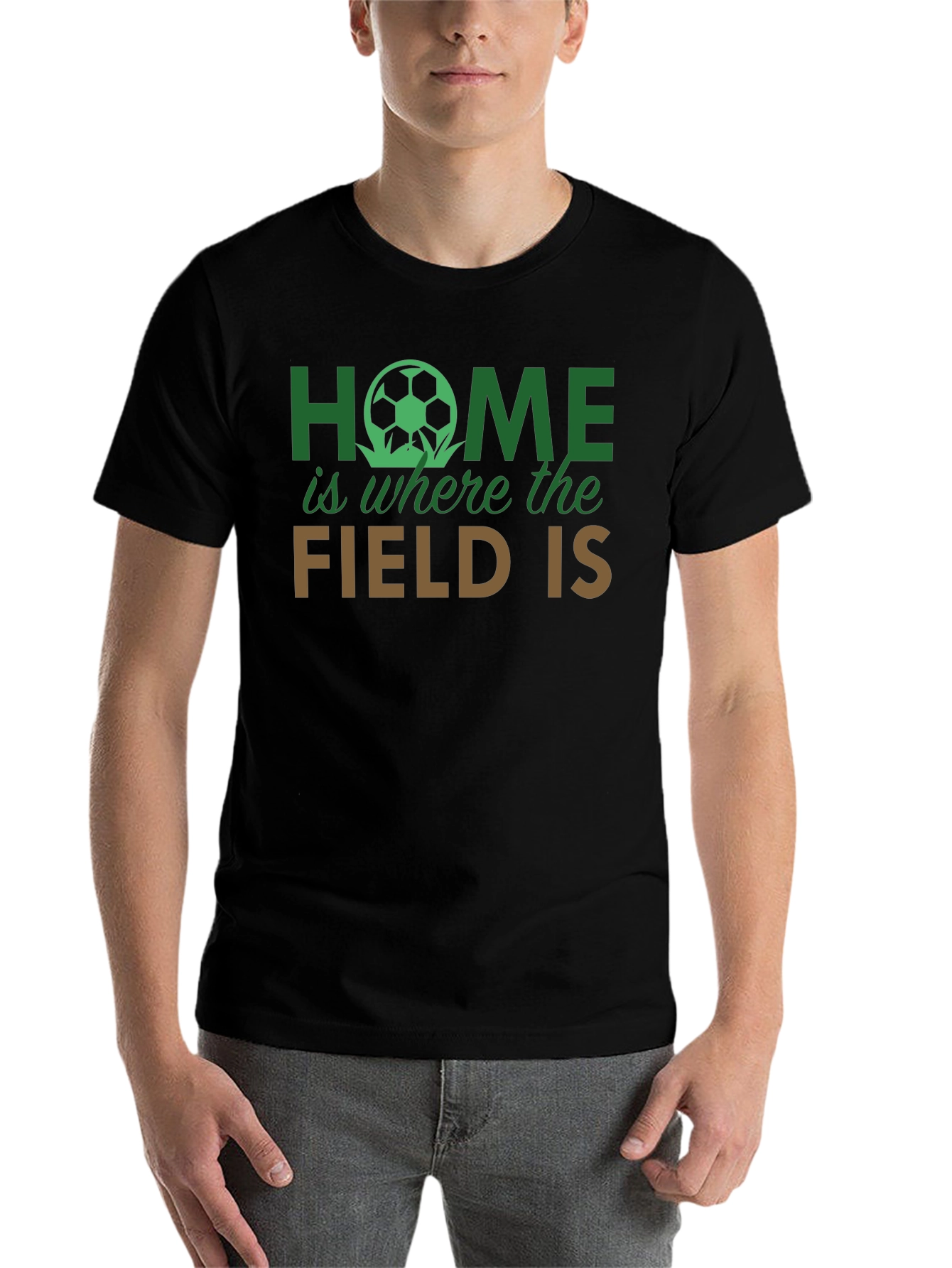 Black Home is Where the Field Is Graphic T-Shirt view 7