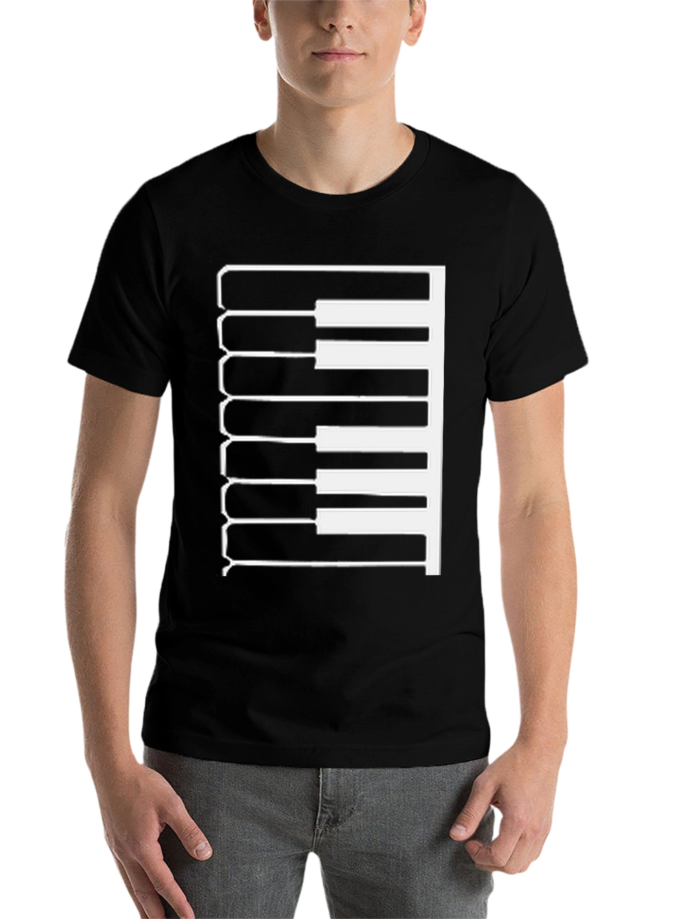 Black Piano Keys Graphic T-Shirt - Black view 7