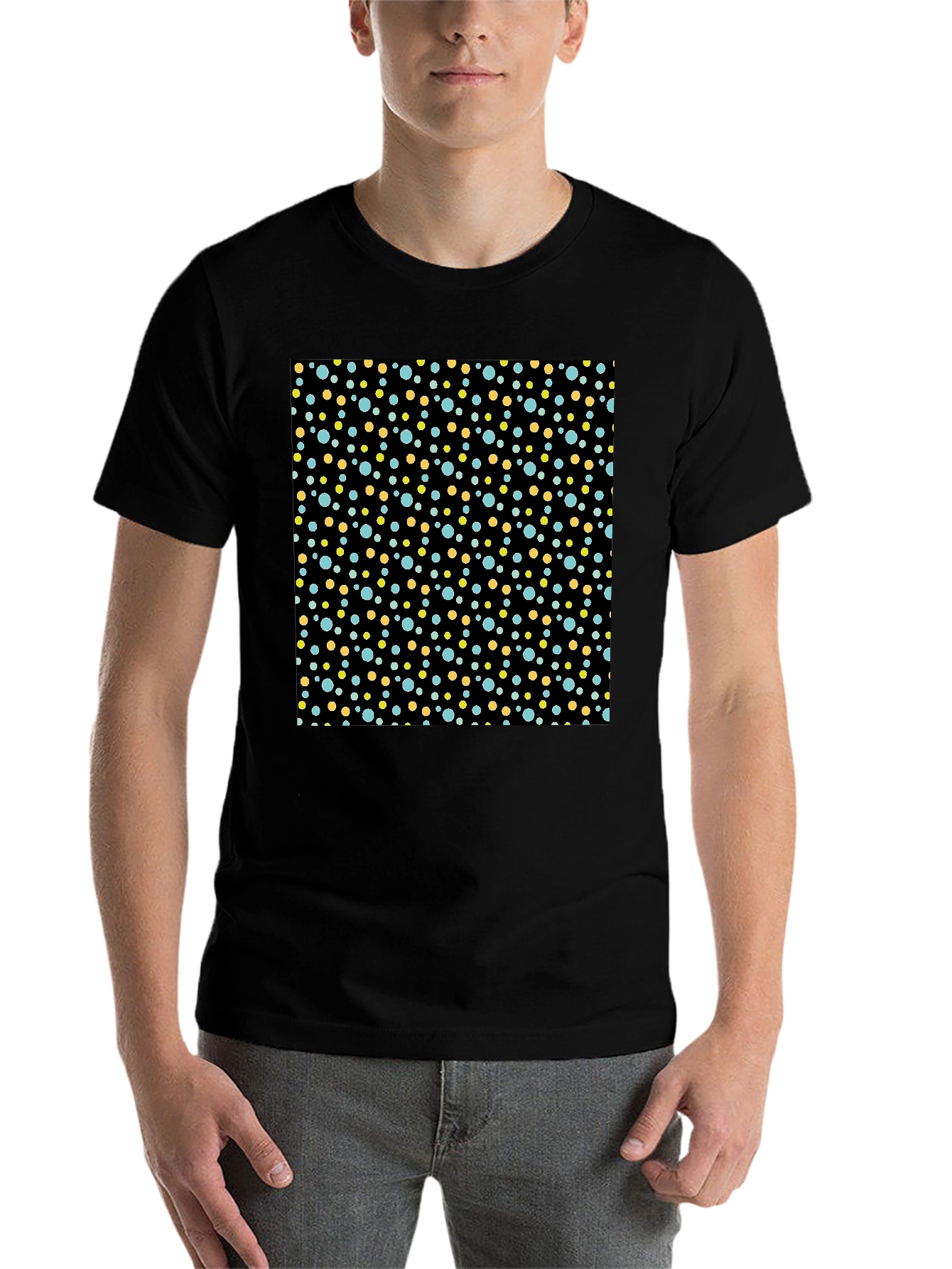 Black Retro Polka Dot T-Shirt - Classic Style view 7