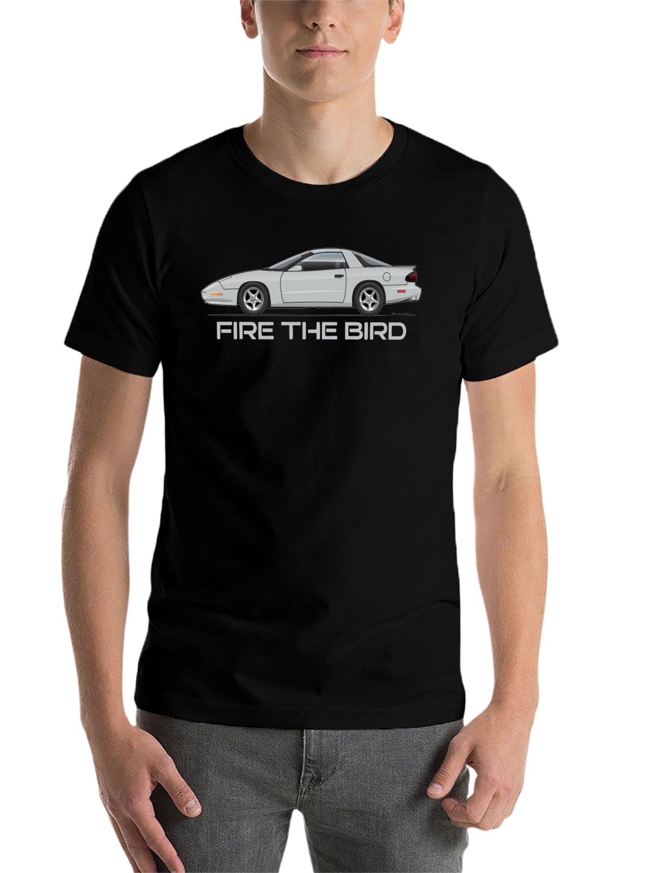 Black Firebird Car Graphic T-Shirt view 7