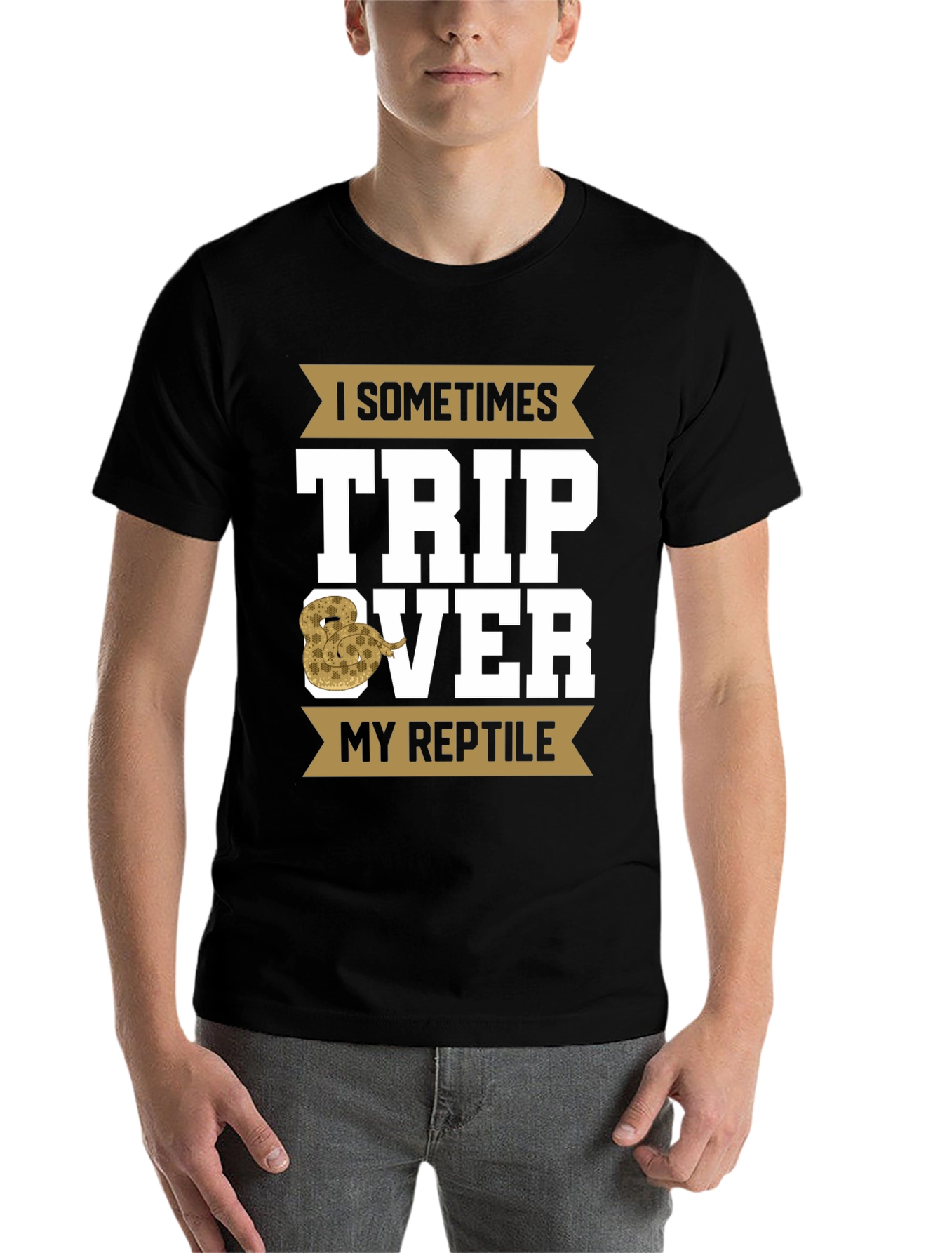Black I Sometimes Trip Over My Reptile T-Shirt view 7