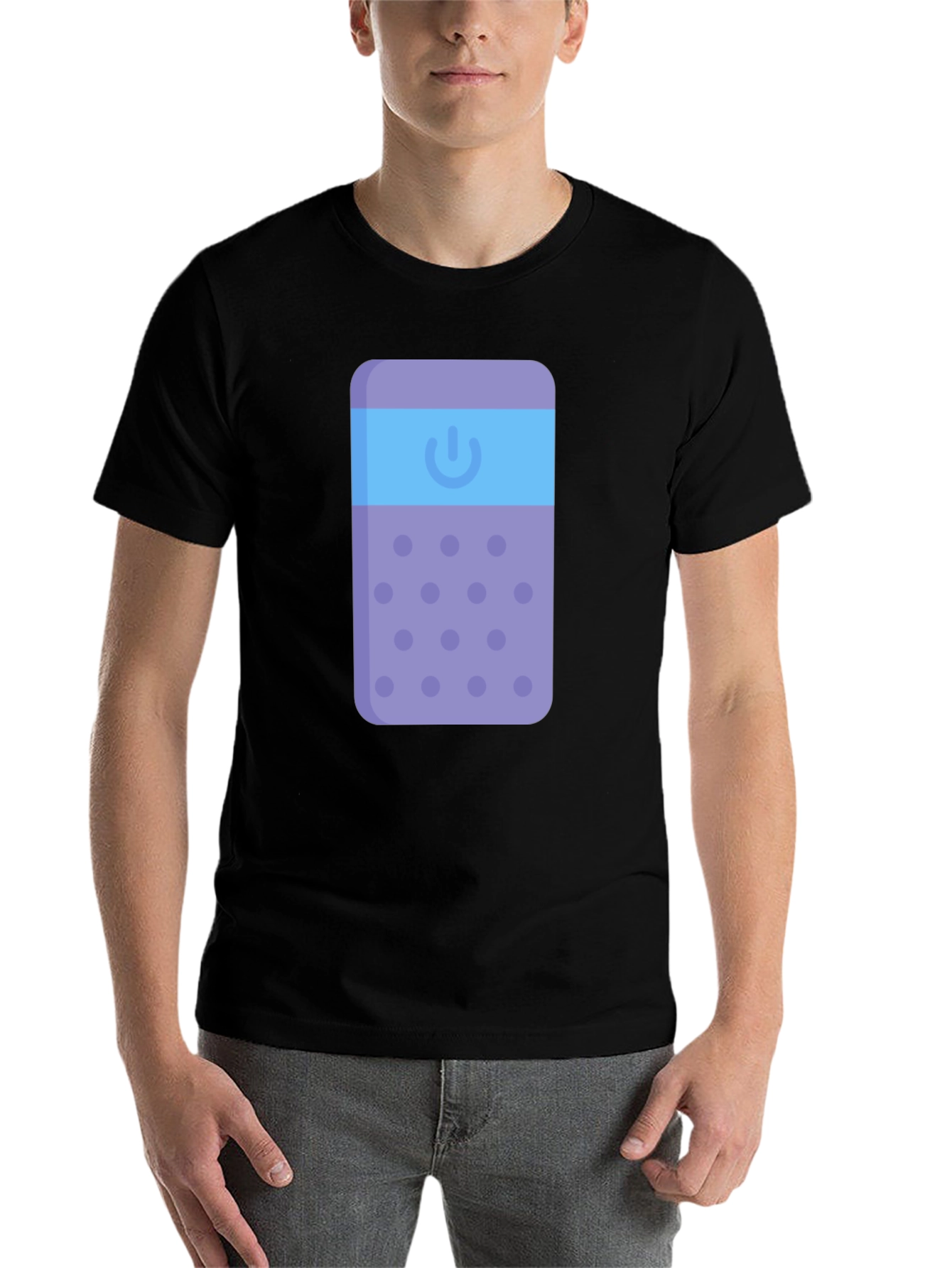 Black Cool Remote Control T-Shirt view 7
