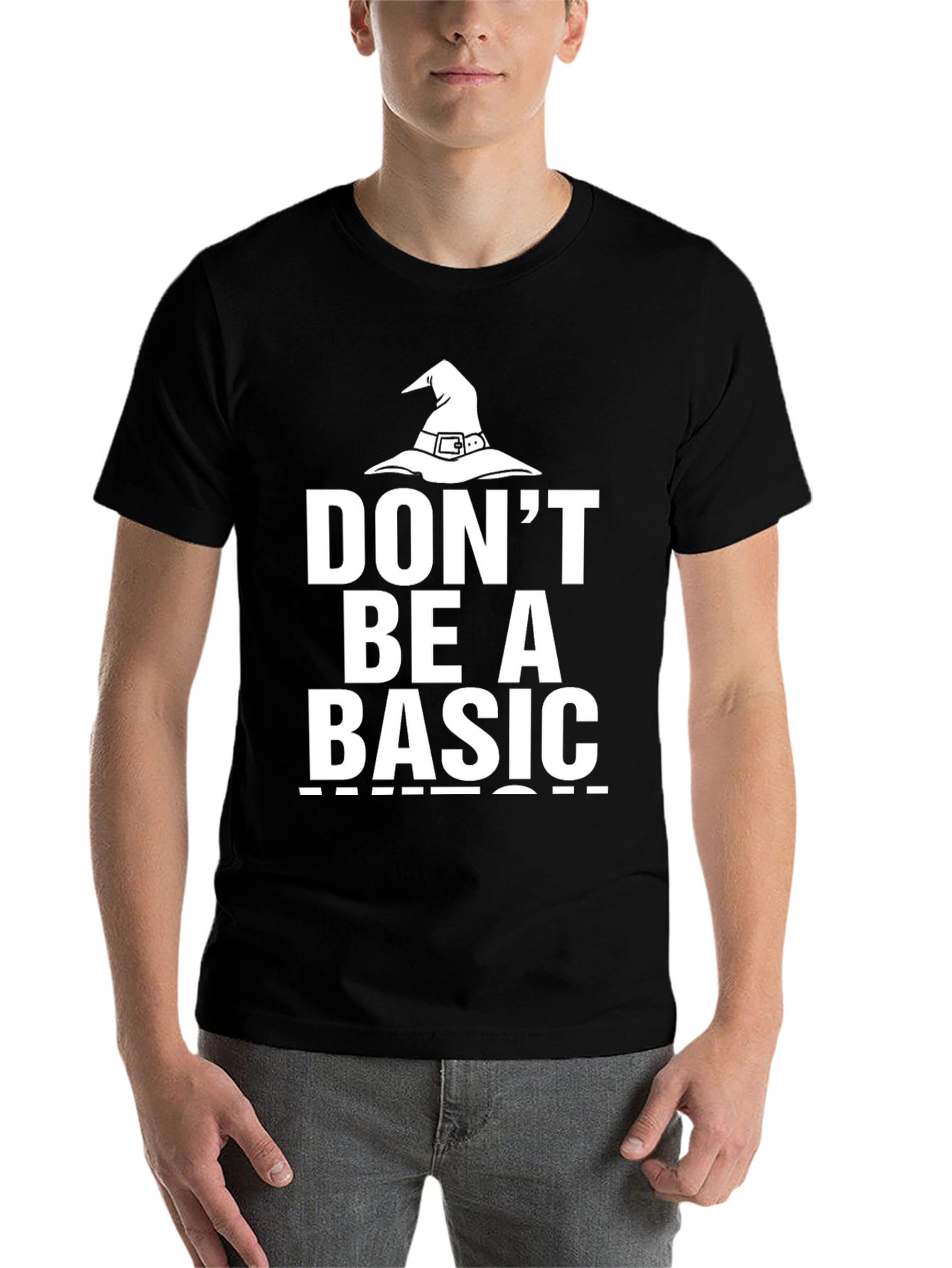 Black Don't Be A Basic Witch T-Shirt view 7