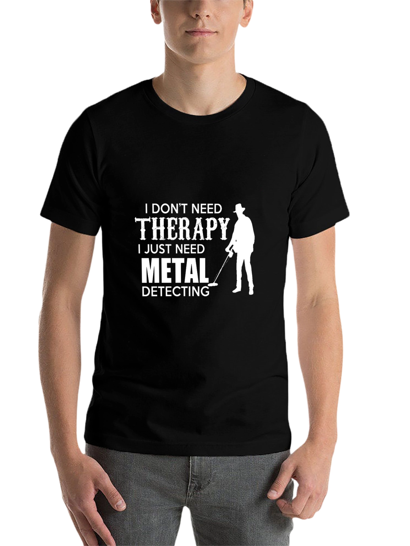 Black Metal Detecting Therapy Tee view 7