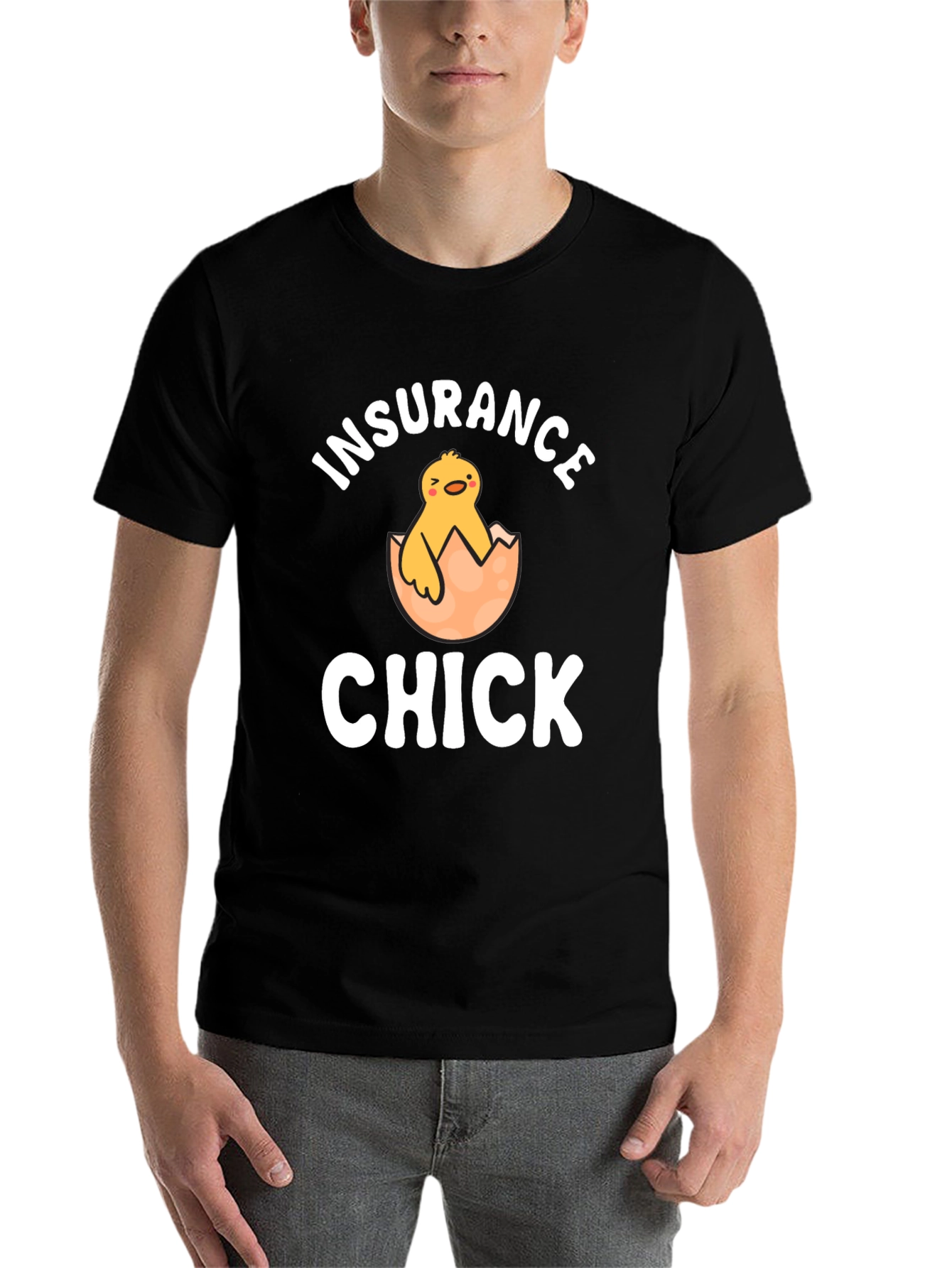 Black Insurance Chick T-Shirt - Novelty Graphic Tee view 7